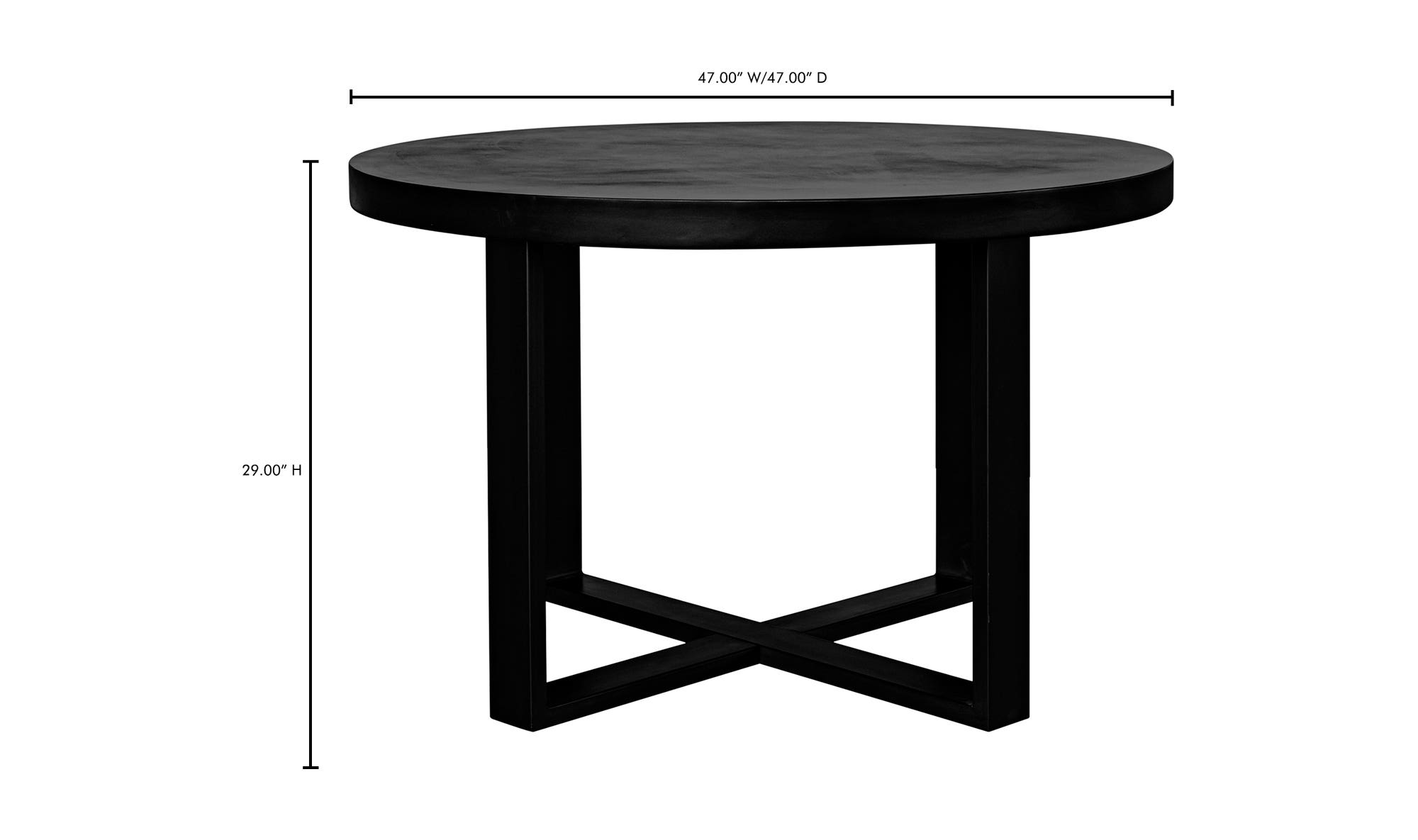 Moe's Jedrik Contemporary Round Outdoor Dining Table - Black, Small