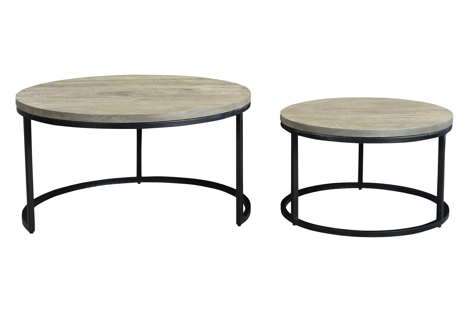 Moe's Drey Round Nesting Coffee Tables Set of 2 - Gray