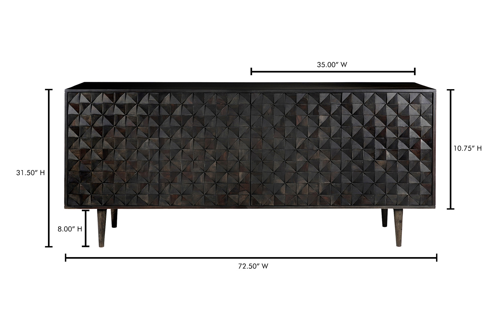 Moe's Pablo 4 Door Sideboard - Black