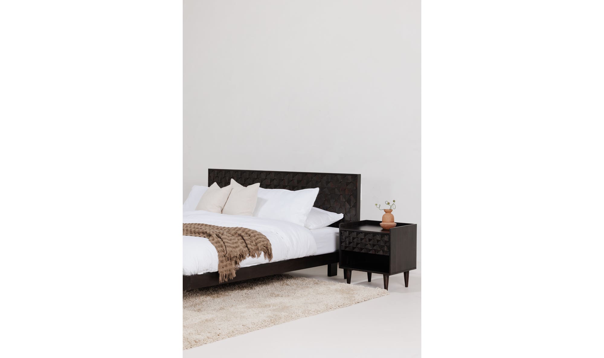 Moe's Pablo Mid-Century Modern Queen Size Bed - Black