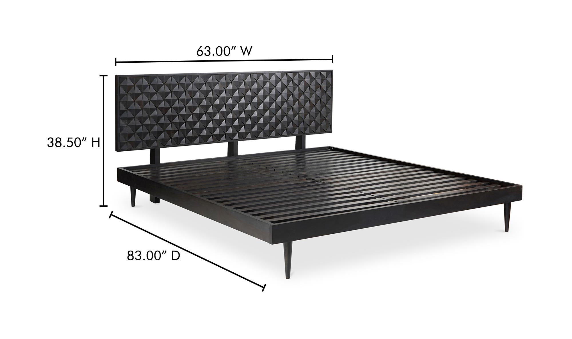 Moe's Pablo Mid-Century Modern Queen Size Bed - Black