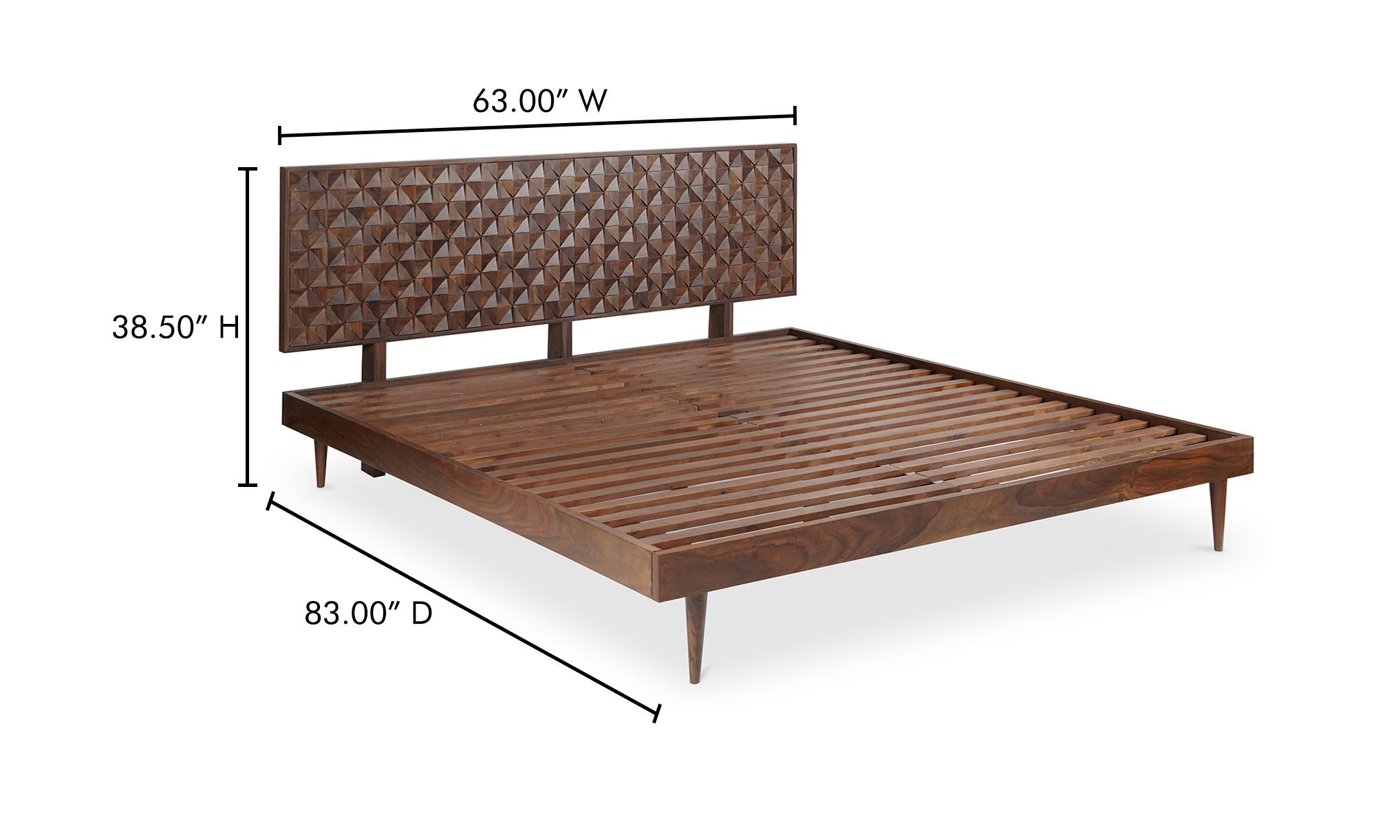 Moe's Pablo Mid-Century Modern Queen Size Bed - Brown