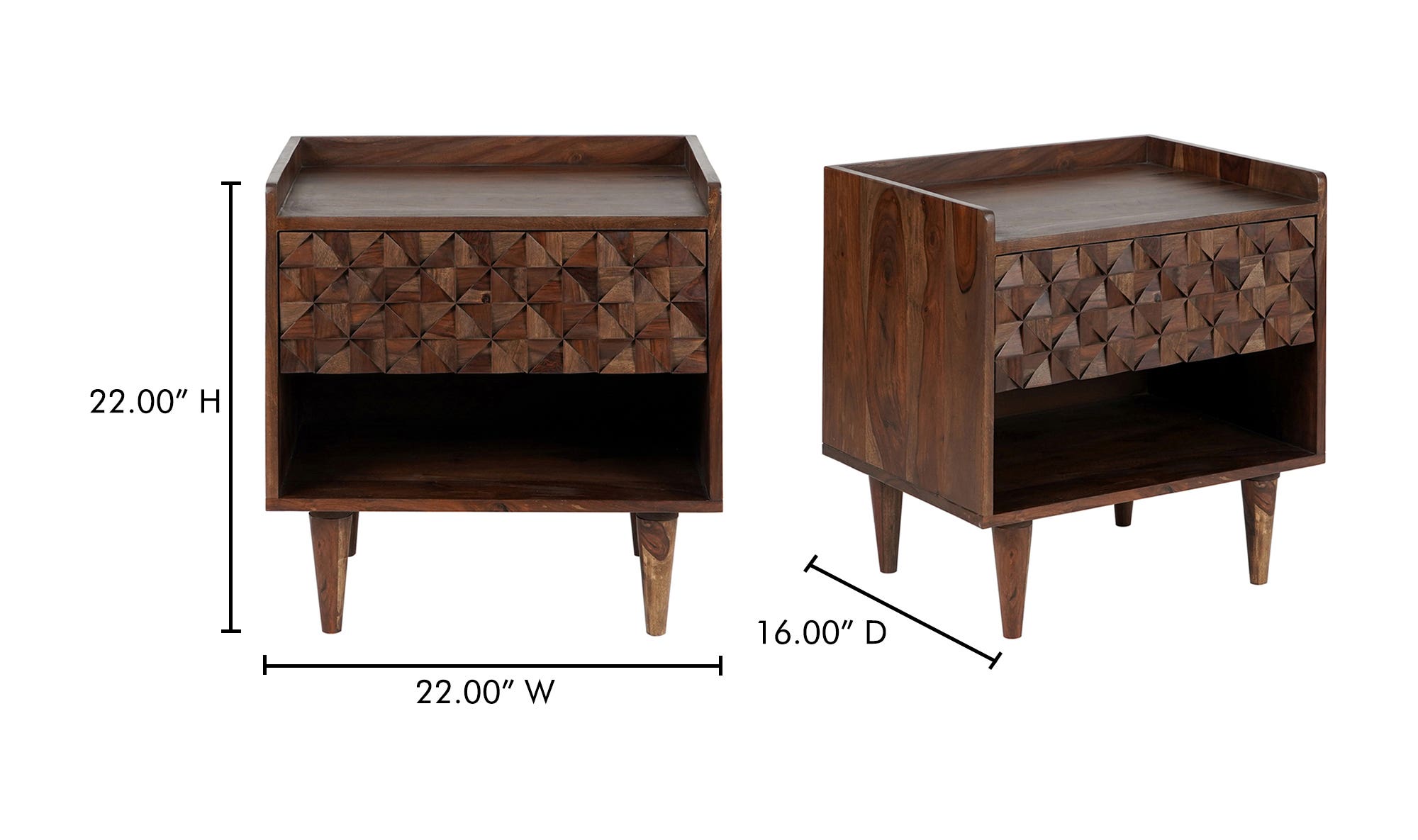 Moe's Pablo Mid-Century Modern Nightstand - Brown