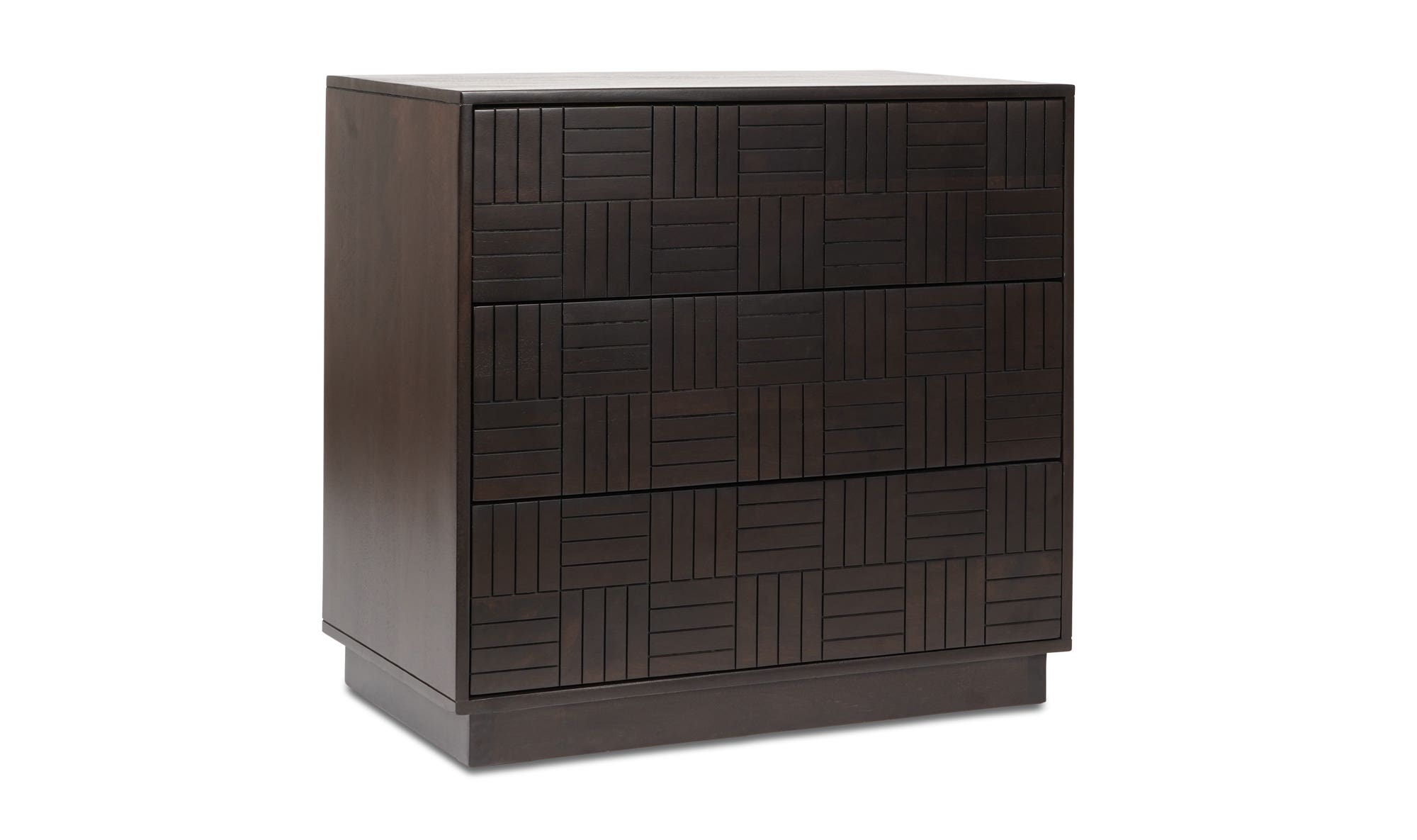 Moe's Denman Mid-Century Modern 3-Drawer Nightstand - Dark Brown