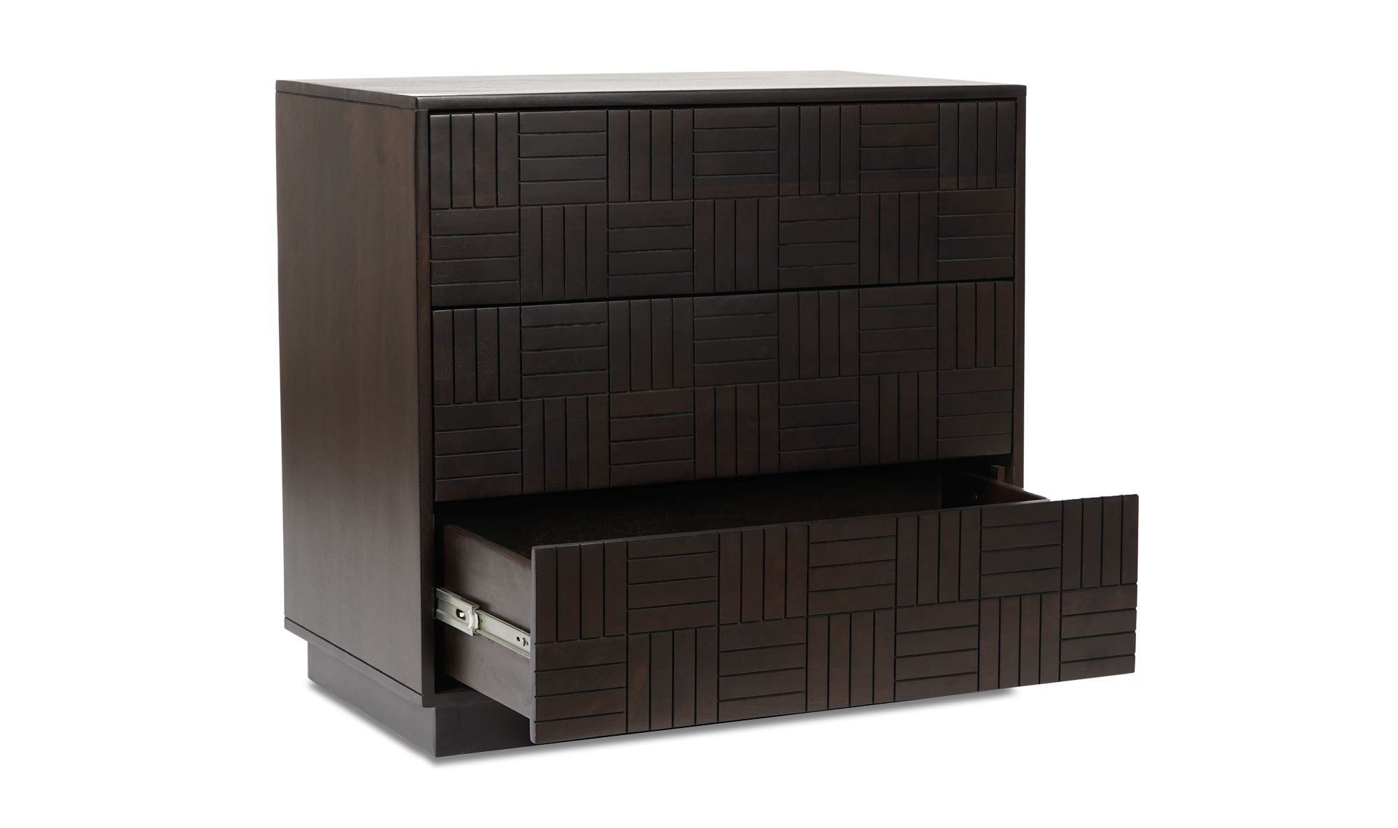 Moe's Denman Mid-Century Modern 3-Drawer Nightstand - Dark Brown