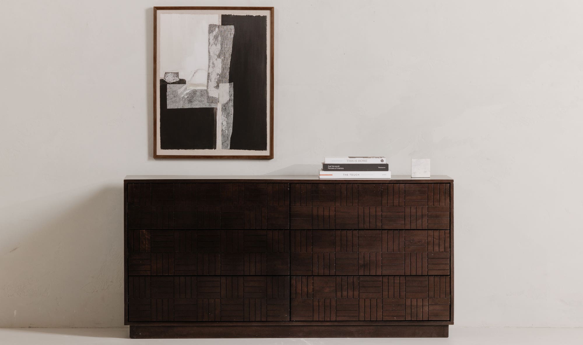 Moe's - Denman Mid-Century Modern 6 Drawers Dresser in Dark Brown