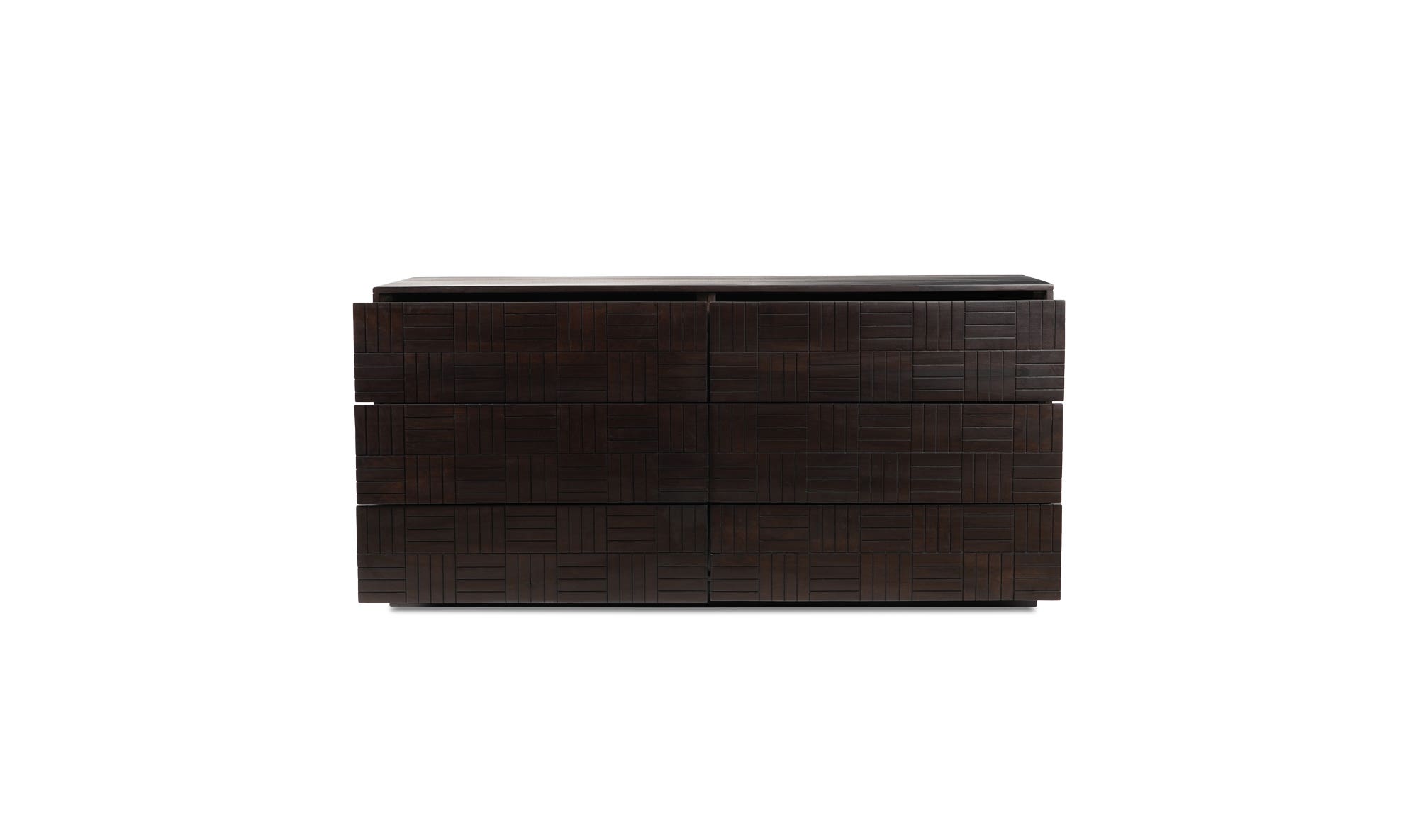 Moe's - Denman Mid-Century Modern 6 Drawers Dresser in Dark Brown