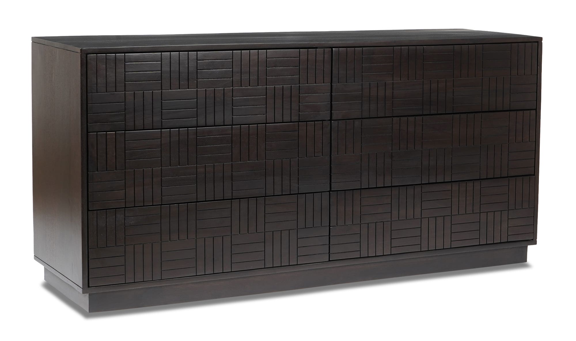 Moe's - Denman Mid-Century Modern 6 Drawers Dresser in Dark Brown