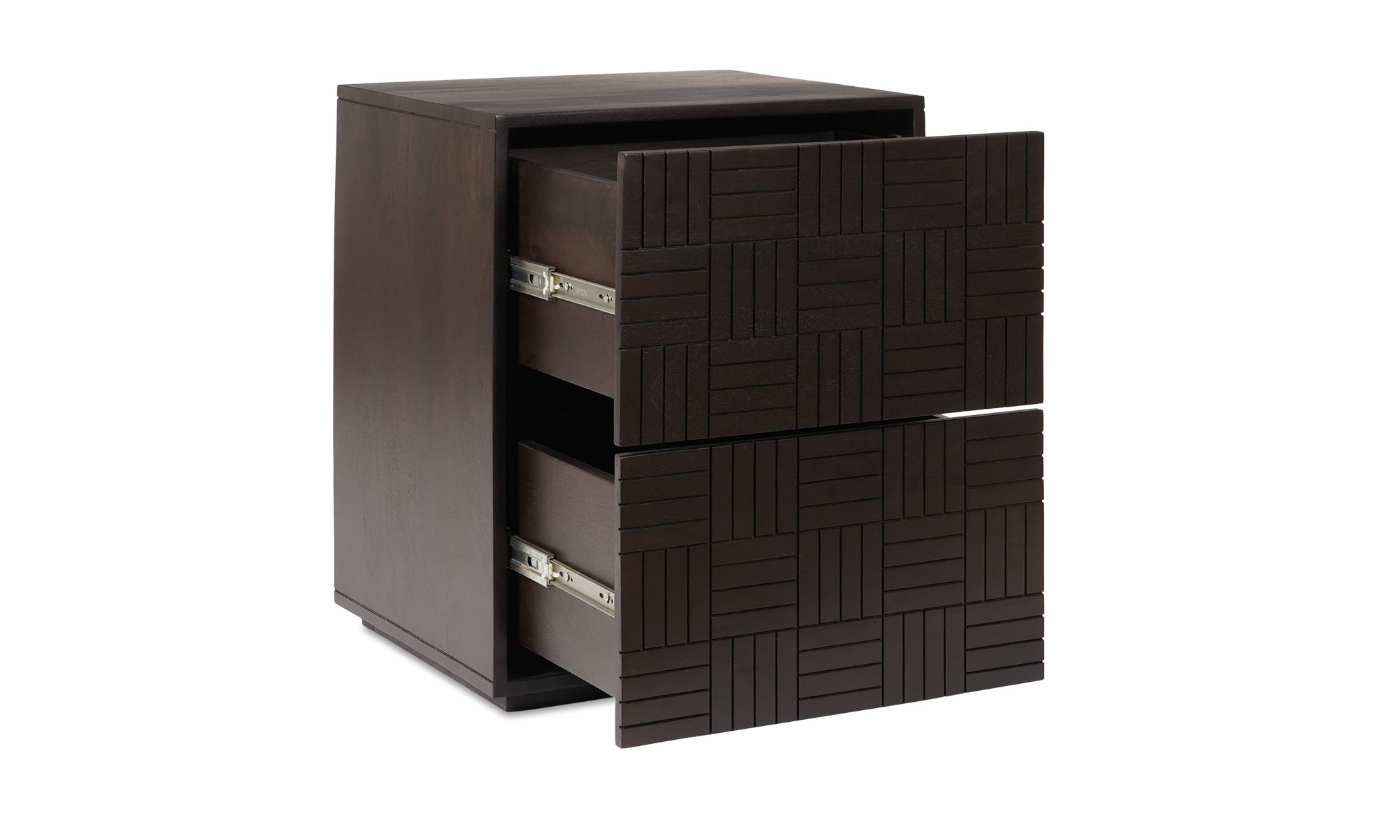 Moe's Denman Mid-Century Modern 2-Drawer Nightstand - Dark Brown