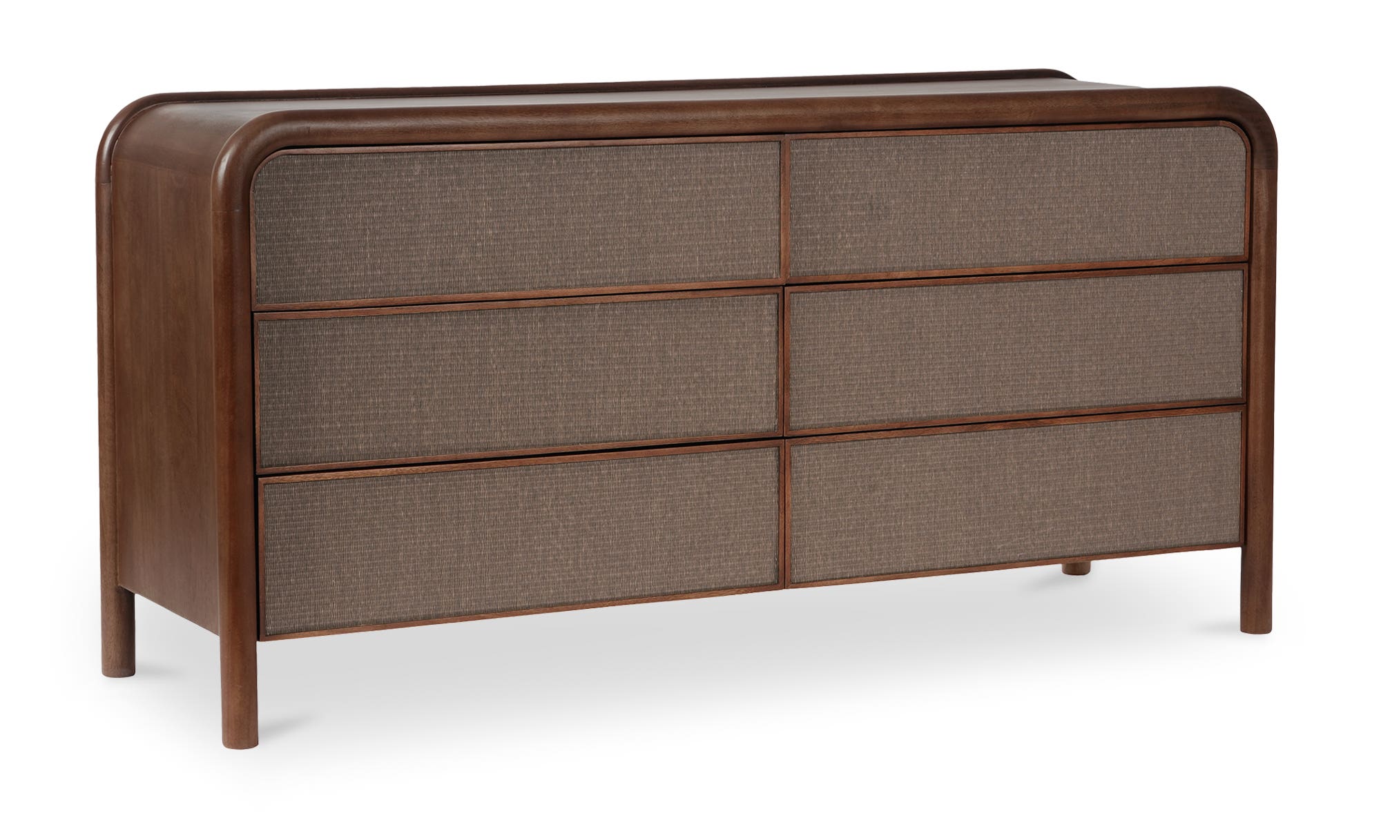 Moe's - Rye Contemporary 6 Drawers Dresser in Warm Brown