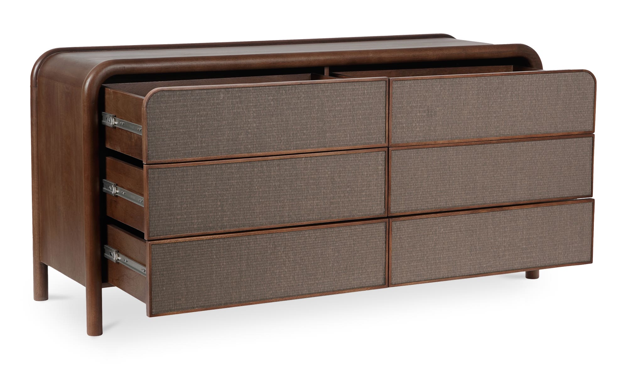 Moe's - Rye Contemporary 6 Drawers Dresser in Warm Brown