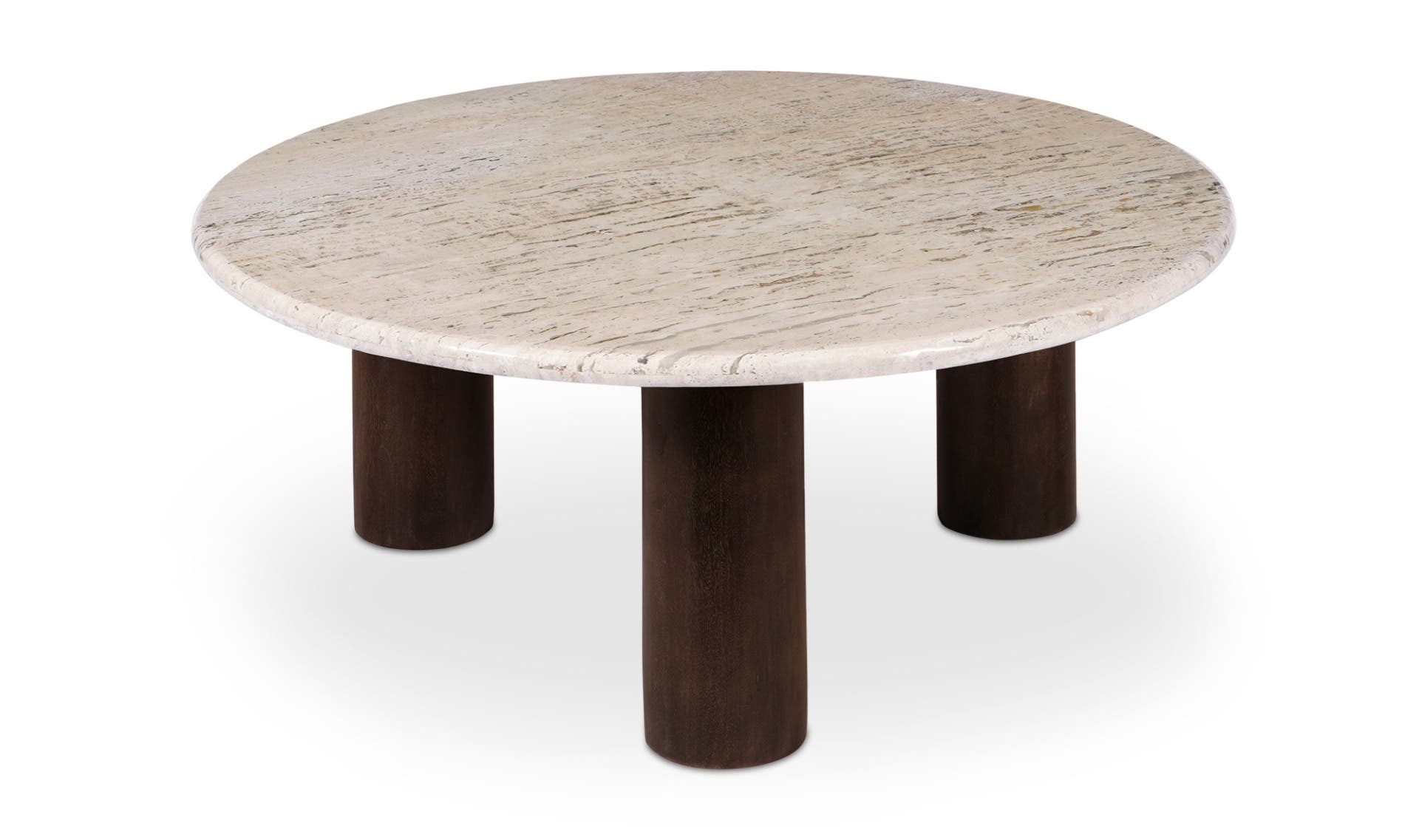 Moe's - Landon Contemporary Round Coffee Table in Beige Travertine