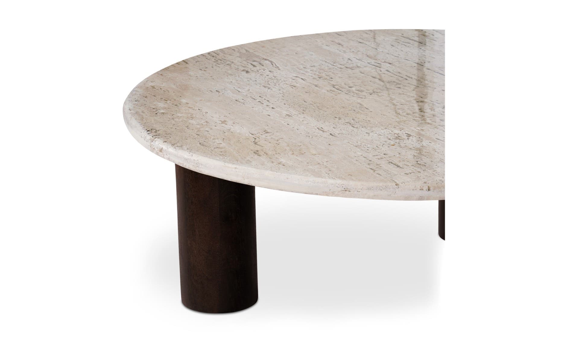 Moe's - Landon Contemporary Round Coffee Table in Beige Travertine