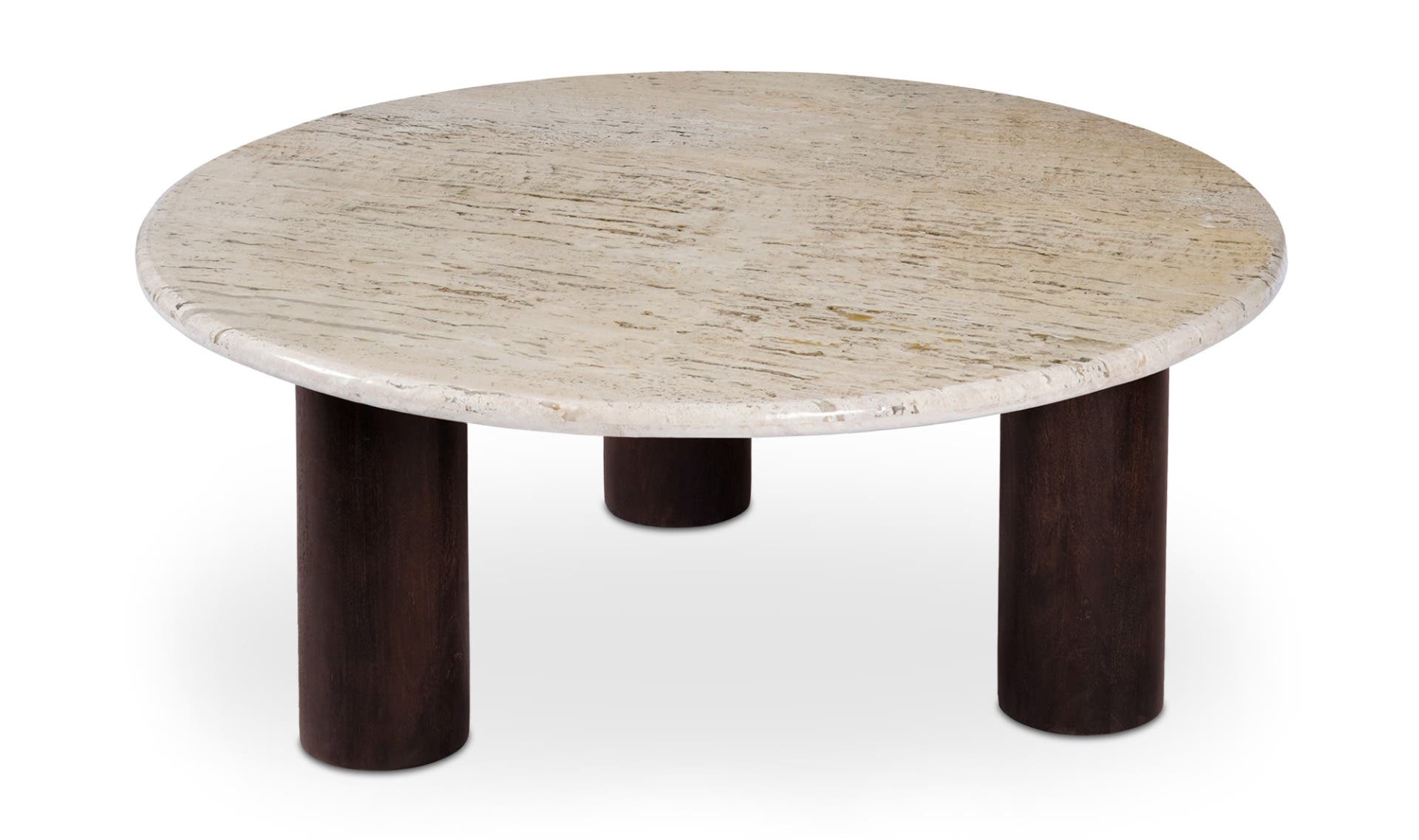 Moe's - Landon Contemporary Round Coffee Table in Beige Travertine