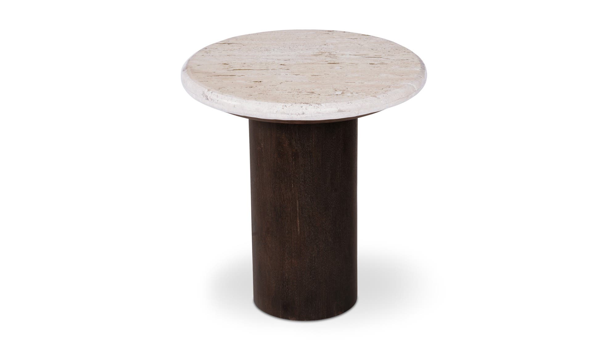 Moe's - Landon Contemporary Round Accent Table in Beige Travertine