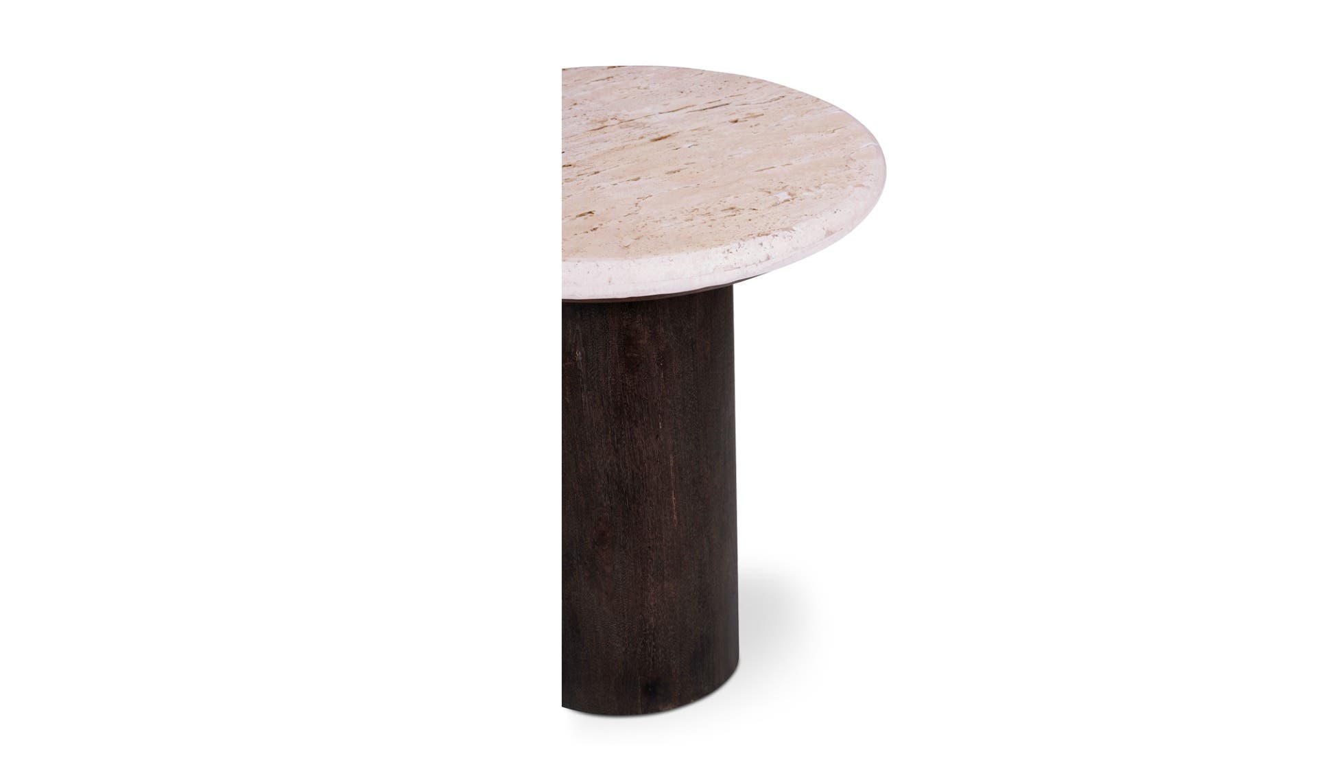 Moe's - Landon Contemporary Round Accent Table in Beige Travertine