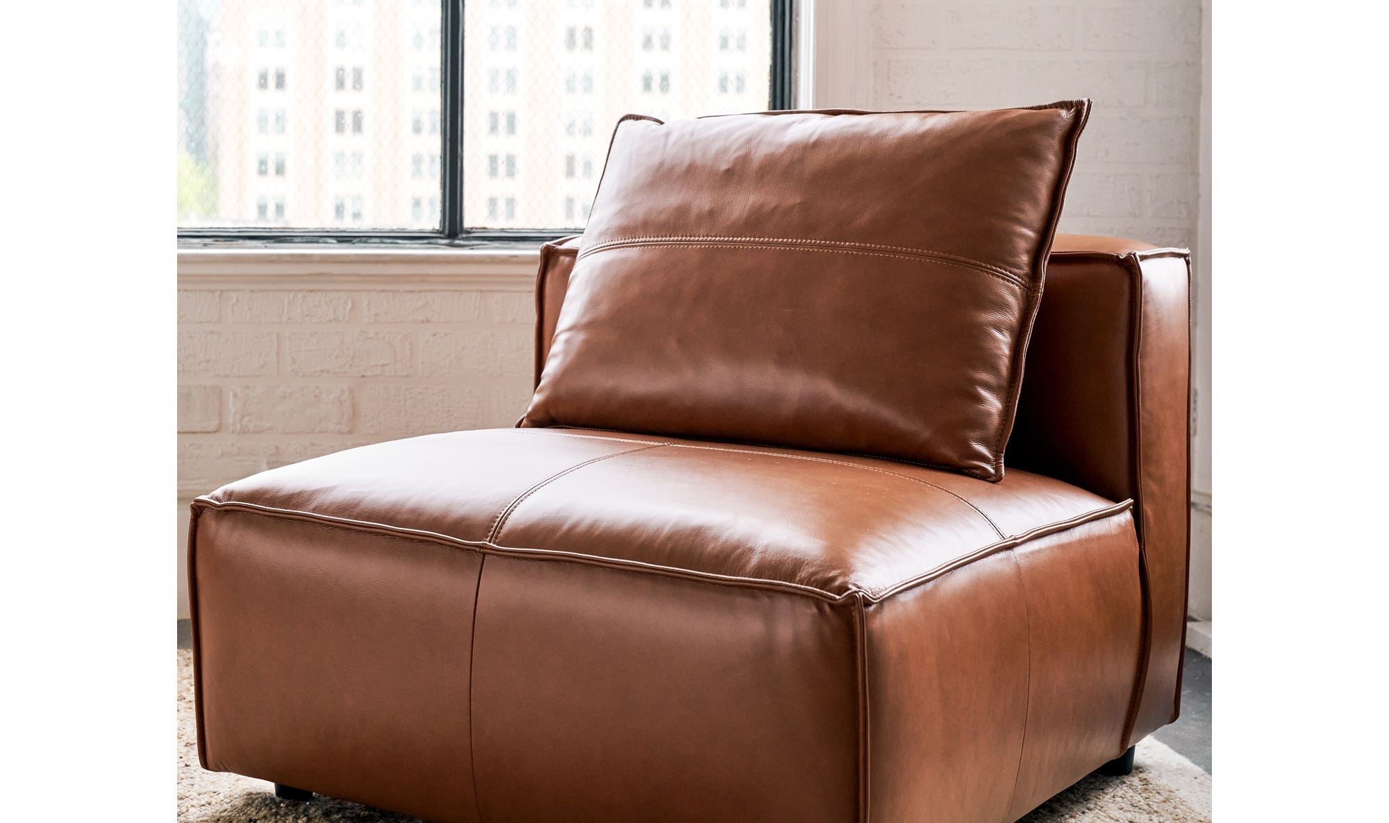 Moe's - Edward Modern Armless Chair in Caramel