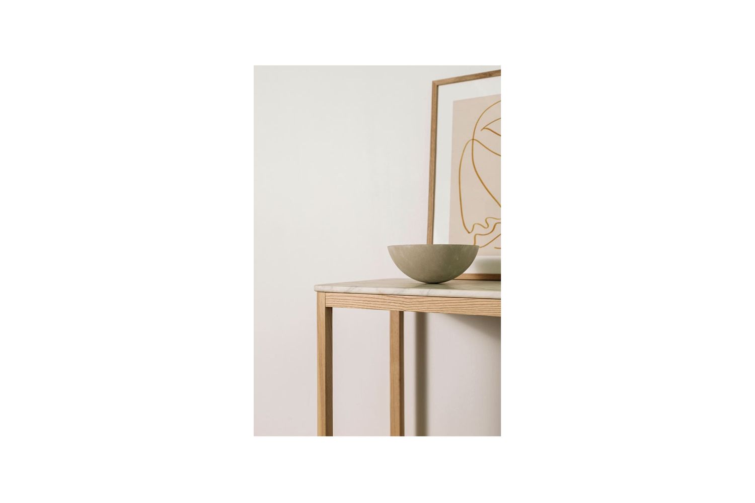 Moe's Ellis Modern Console Table - Natural, Marble/Wood