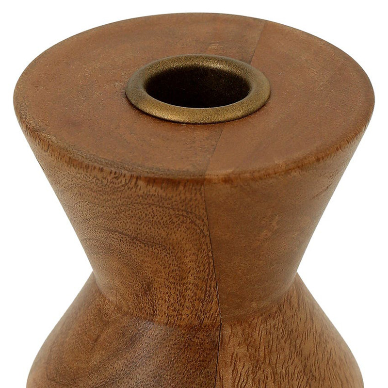 Moe's Sequence Wooden Candle Holder - Brown, Small