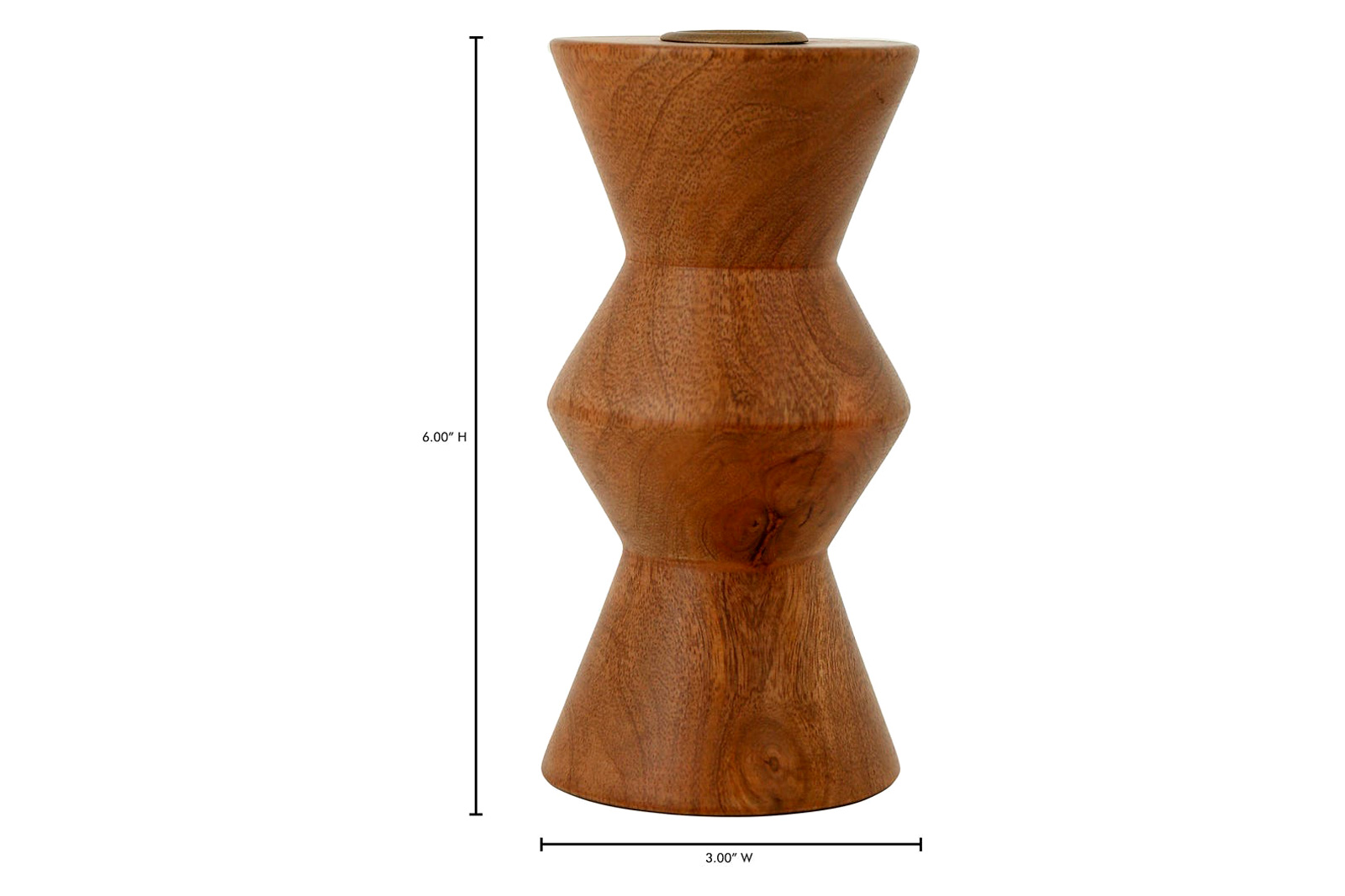 Moe's Sequence Wooden Candle Holder - Brown, Small