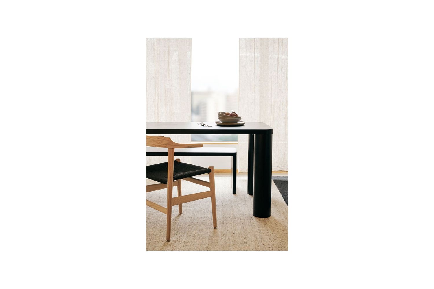 Moe's Scott Modern Dining Table - Black Oak, Medium