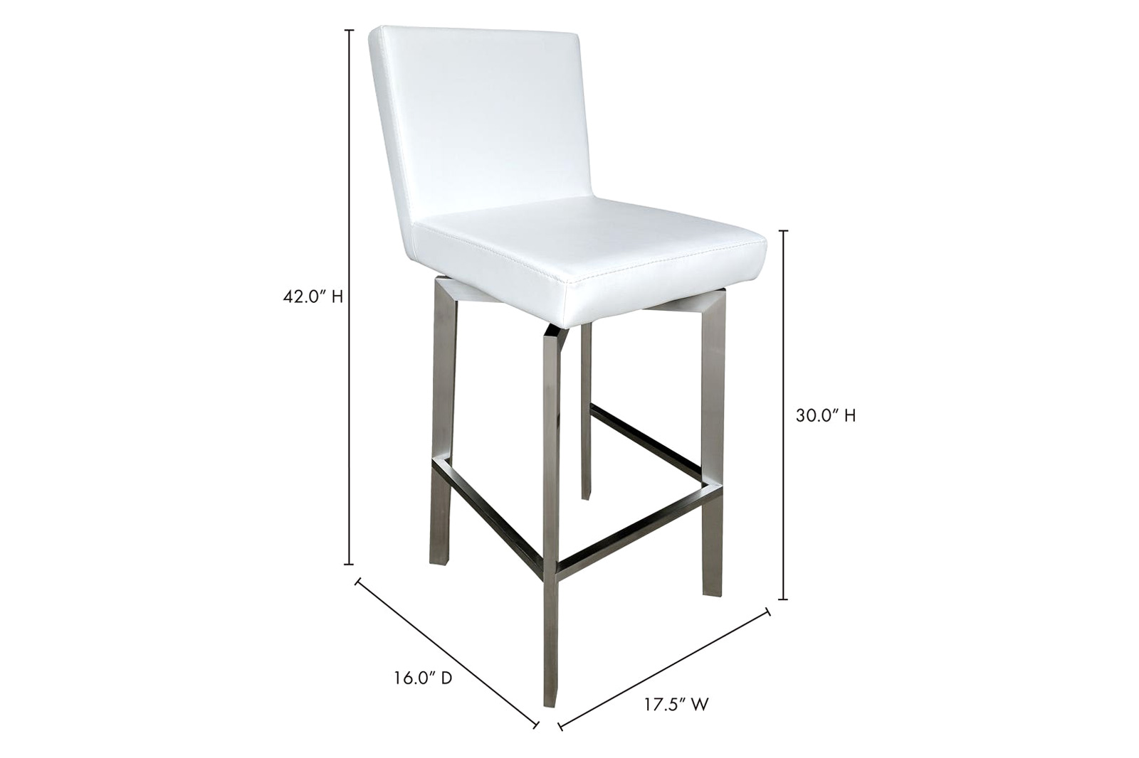 Moe's Giro Swivel Bar Stool - White