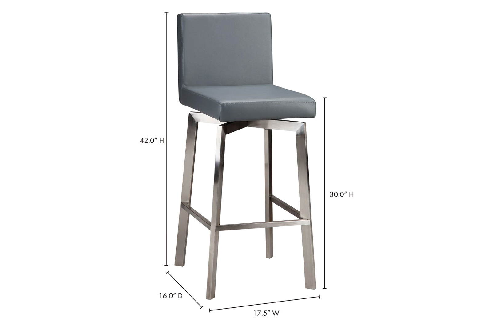 Moe's Giro Swivel Bar Stool - Gray