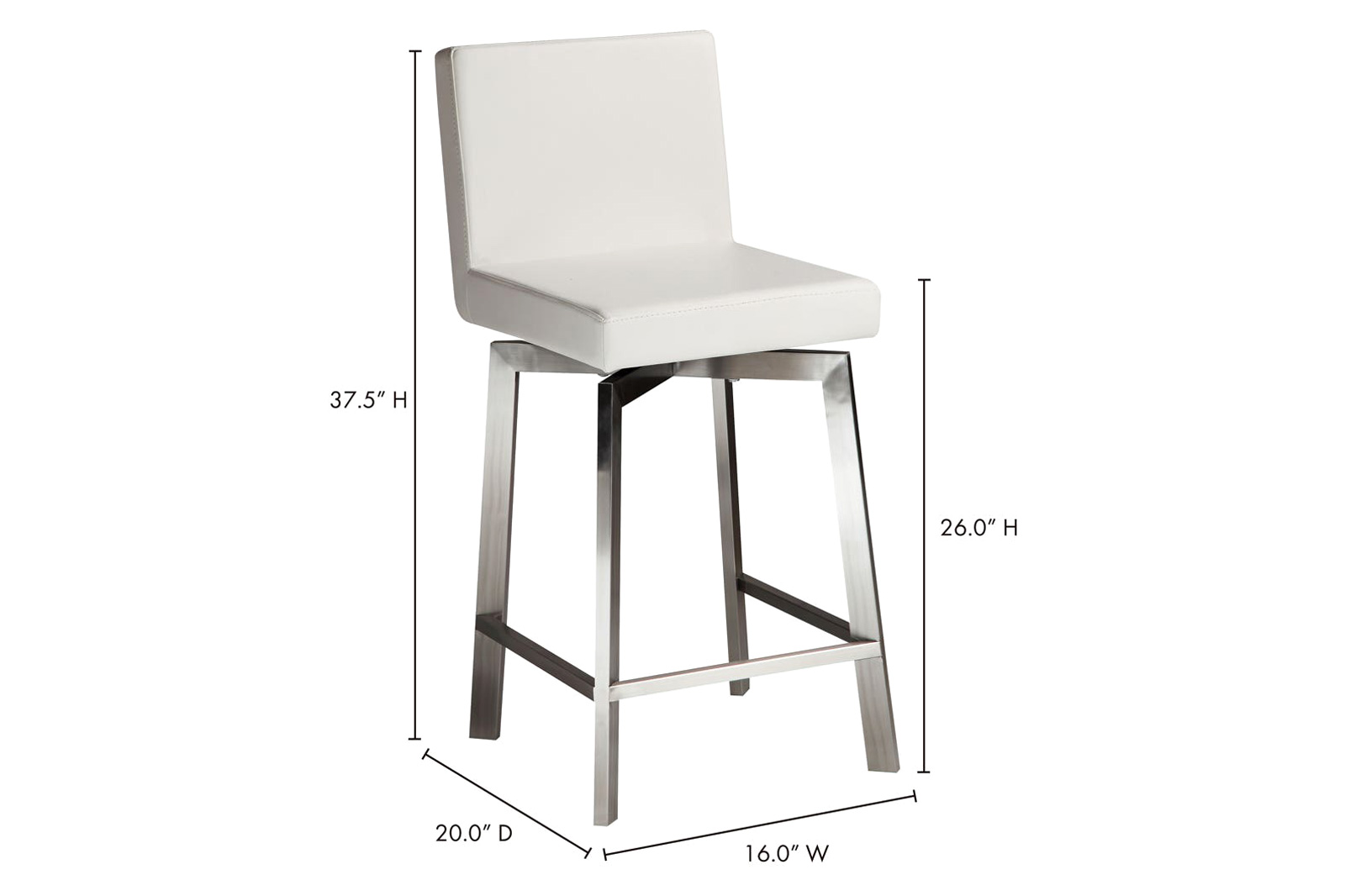 Moe's Giro Swivel Counter Stool - White