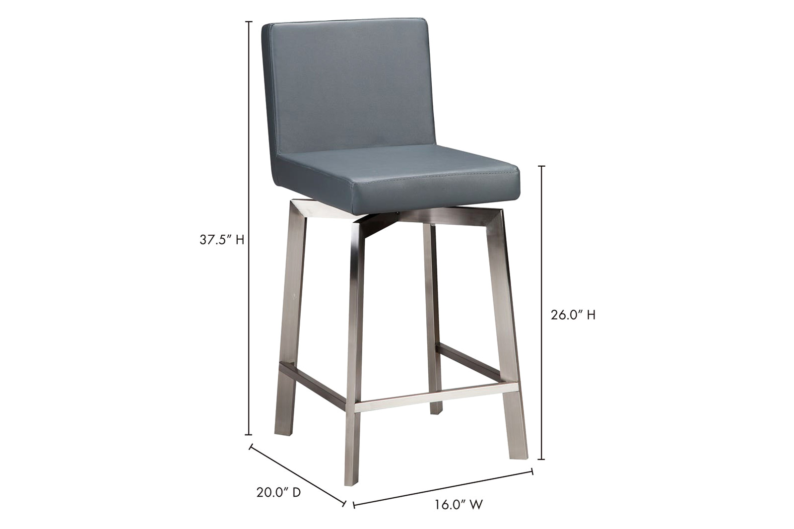 Moe's Giro Swivel Counter Stool - Gray