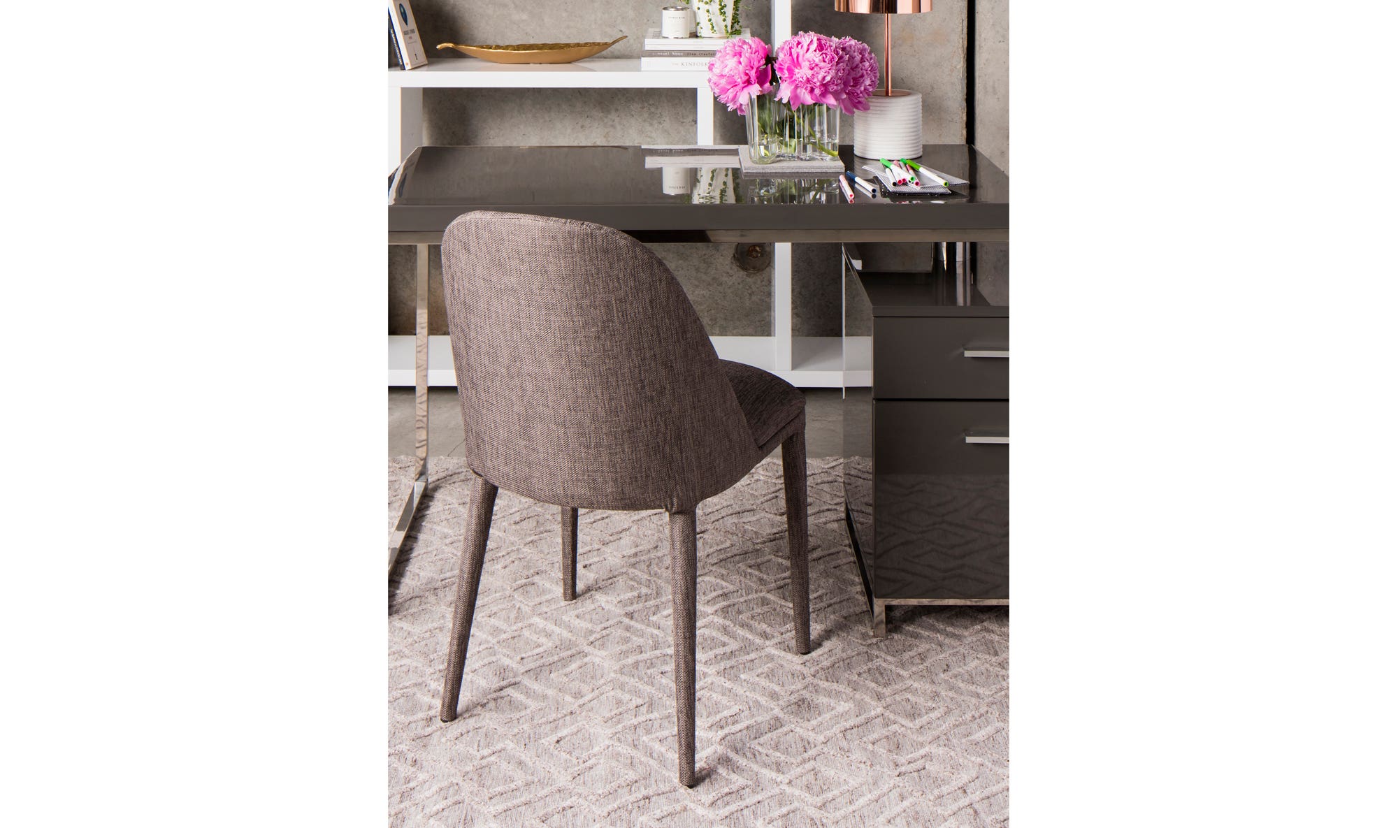 Moe's Libby Contemporary Dining Chair Set of 2 - Gray