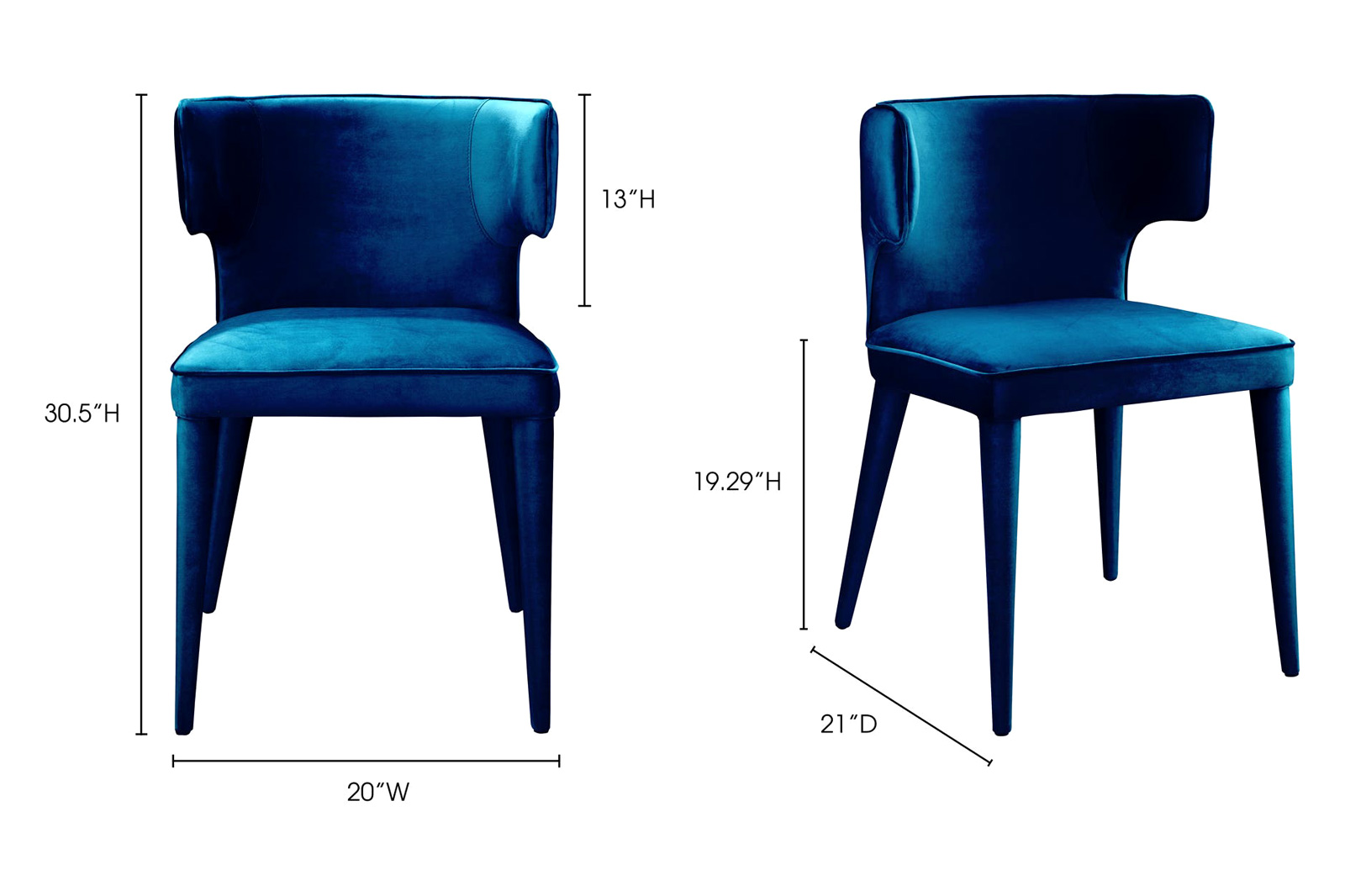 Moe's Jennaya Dining Chair - Teal