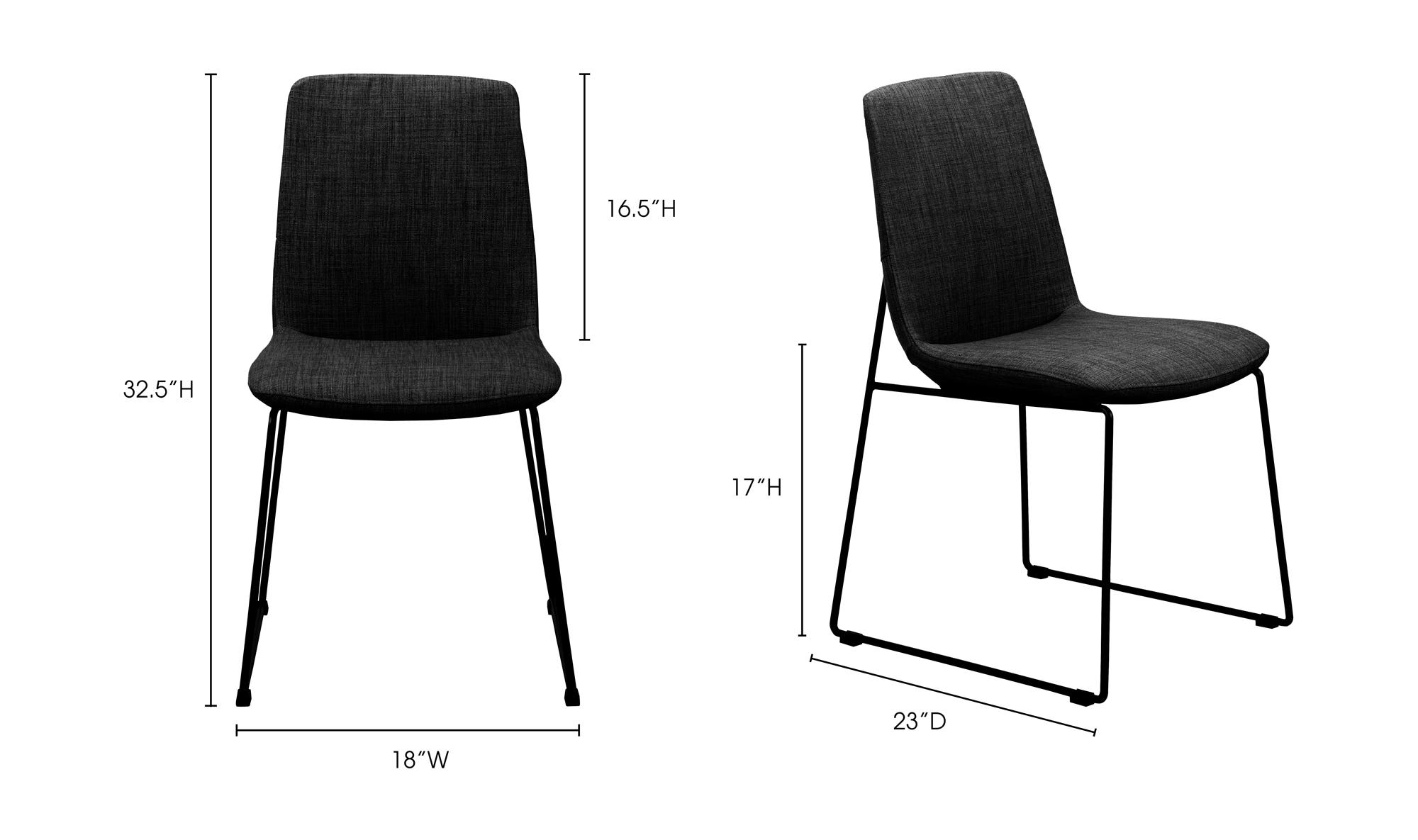 Moe's Ruth Contemporary Dining Chair Set of 2 - Black