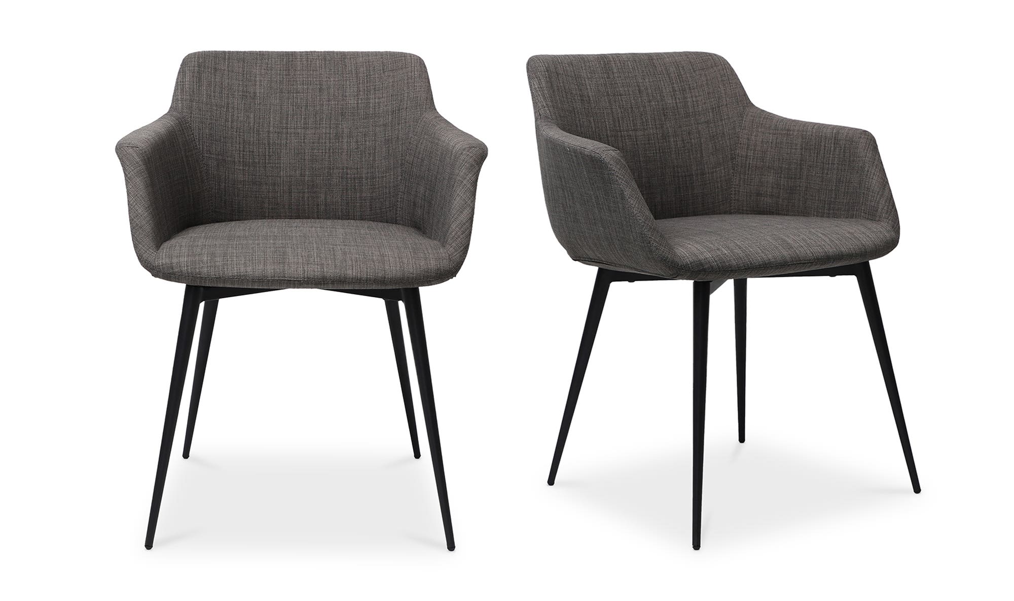 Moe's Ronda Contemporary Armchair Set of 2 - Dark Gray