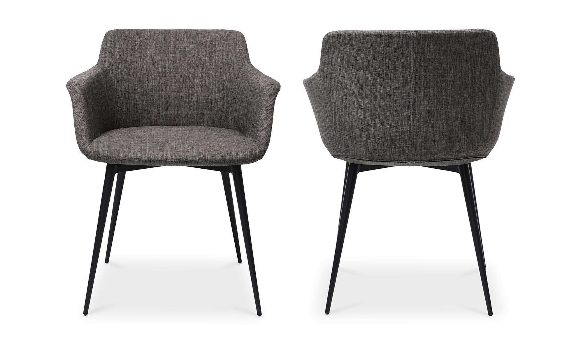 Moe's Ronda Contemporary Armchair Set of 2 - Dark Gray