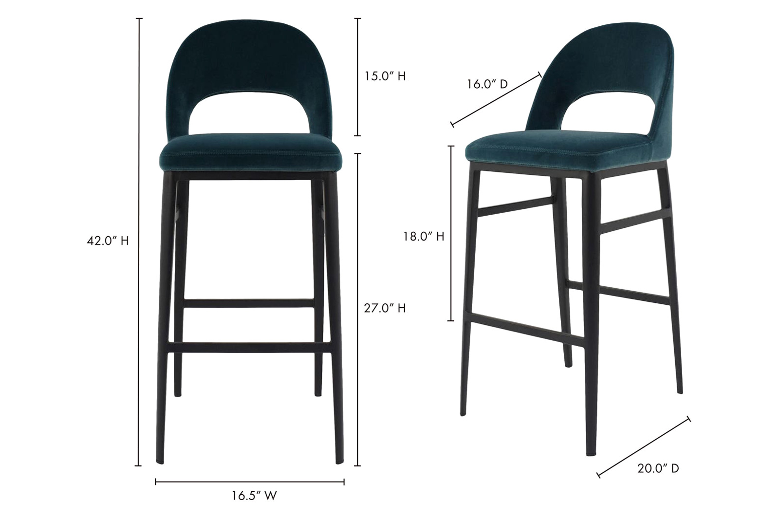 Moe's - Roger Bar Stool in Blue