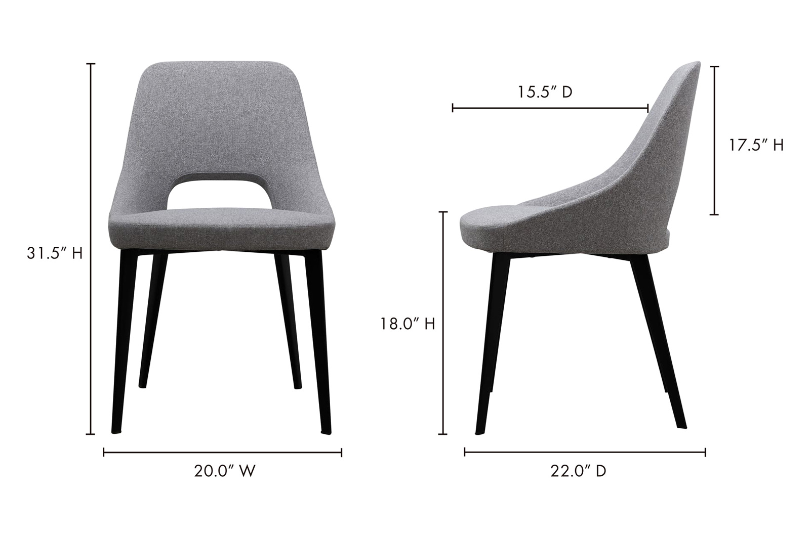 Moe's Tizz Dining Chair - Light Gray