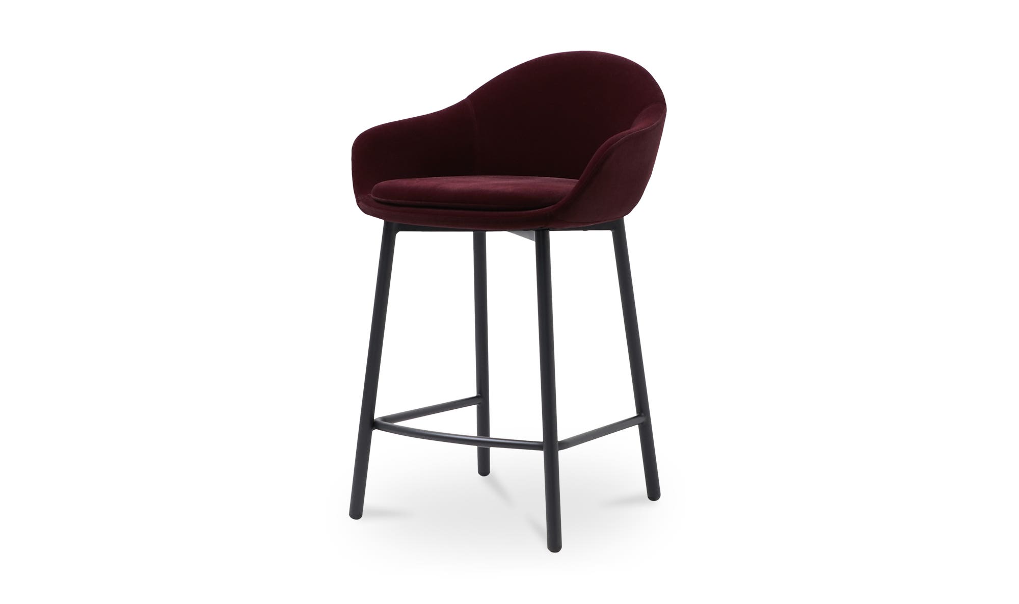 Moe's Emily Modern Counter Stool - Wine Velvet