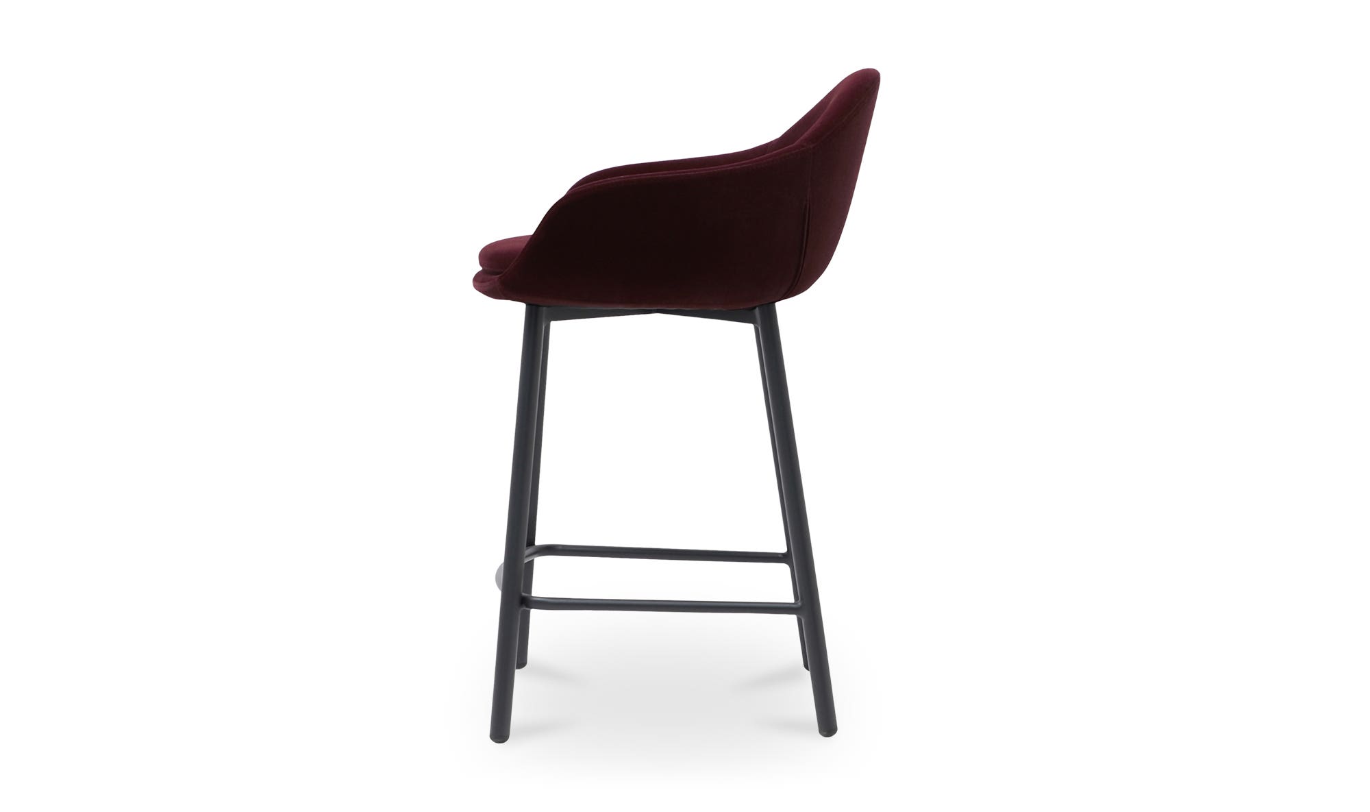 Moe's Emily Modern Counter Stool - Wine Velvet