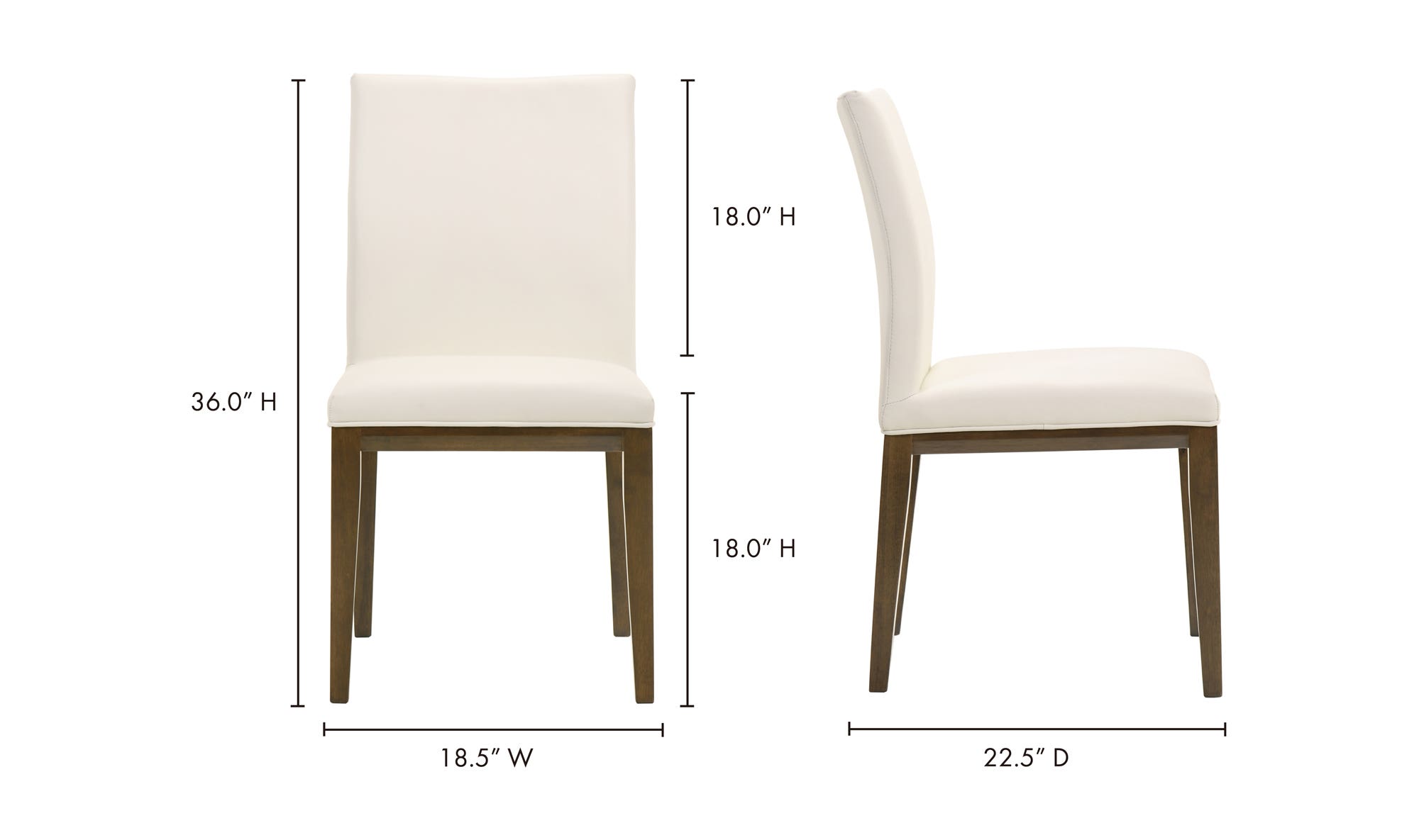 Moe's Frankie Modern Dining Chair Set of 2 - White