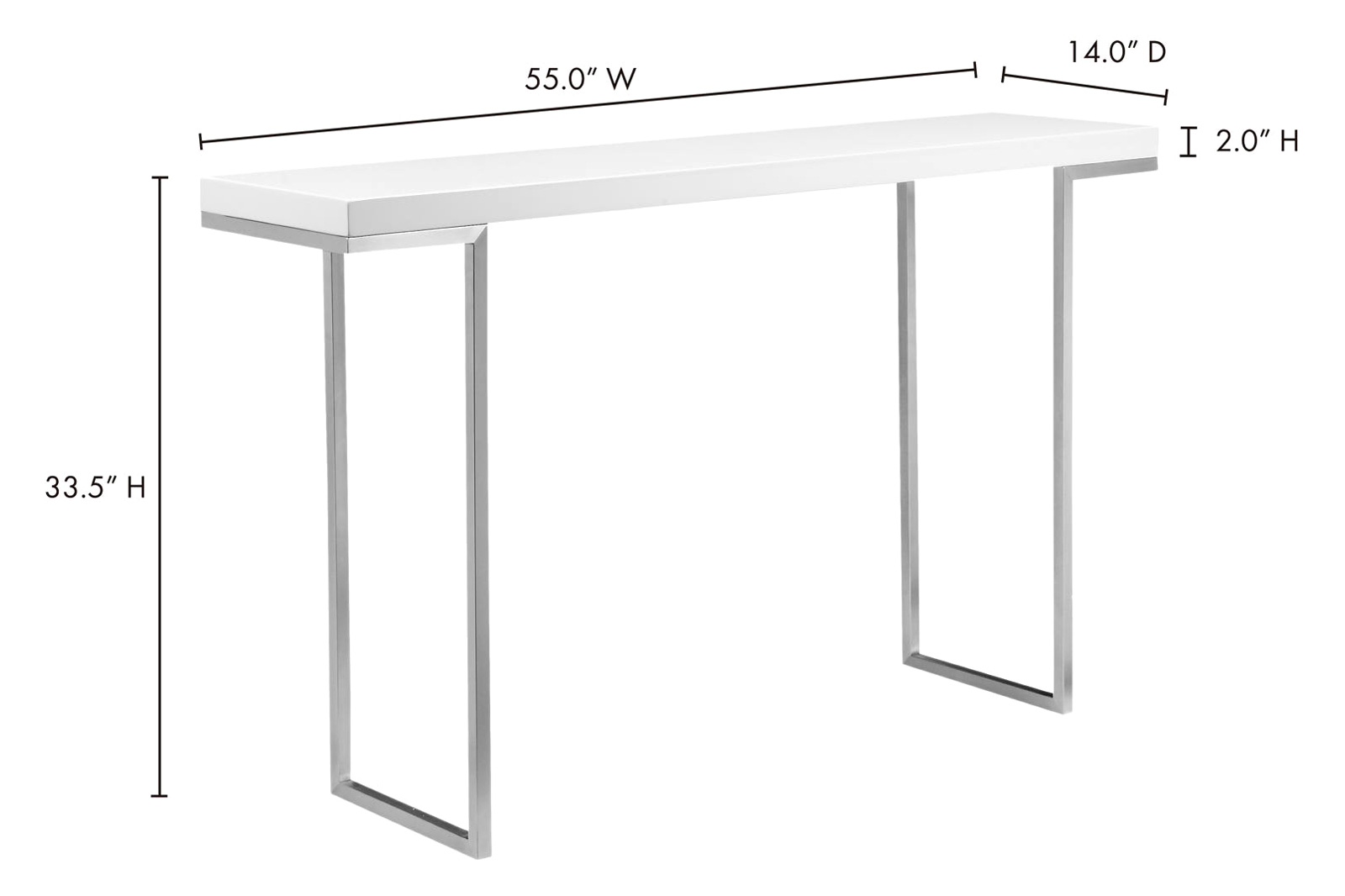 Moe's - Repetir Console Table in White