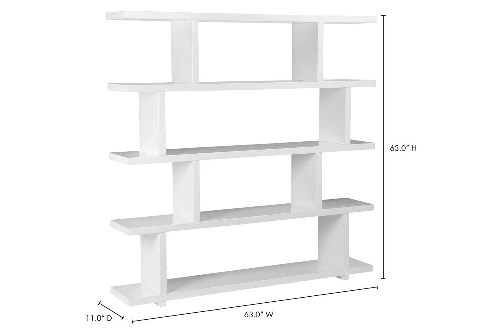 Moe's Miri Mid-Century Modern Large Shelf - White