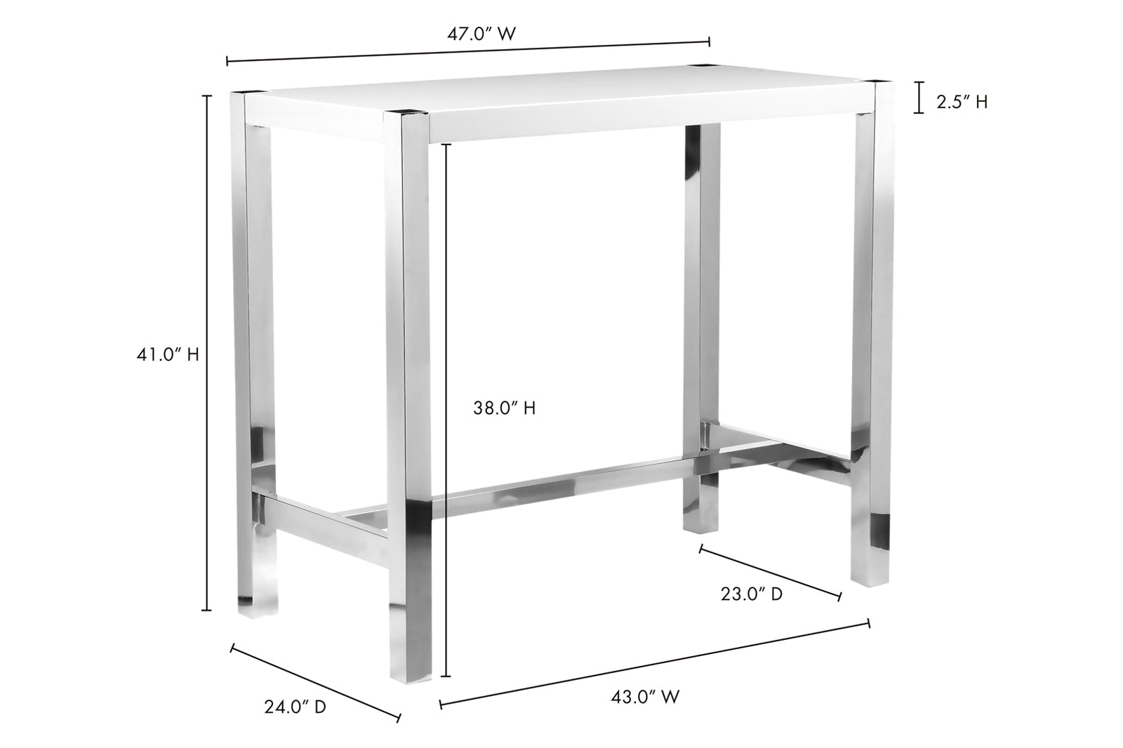 Moe's™ Riva Bar Table - White