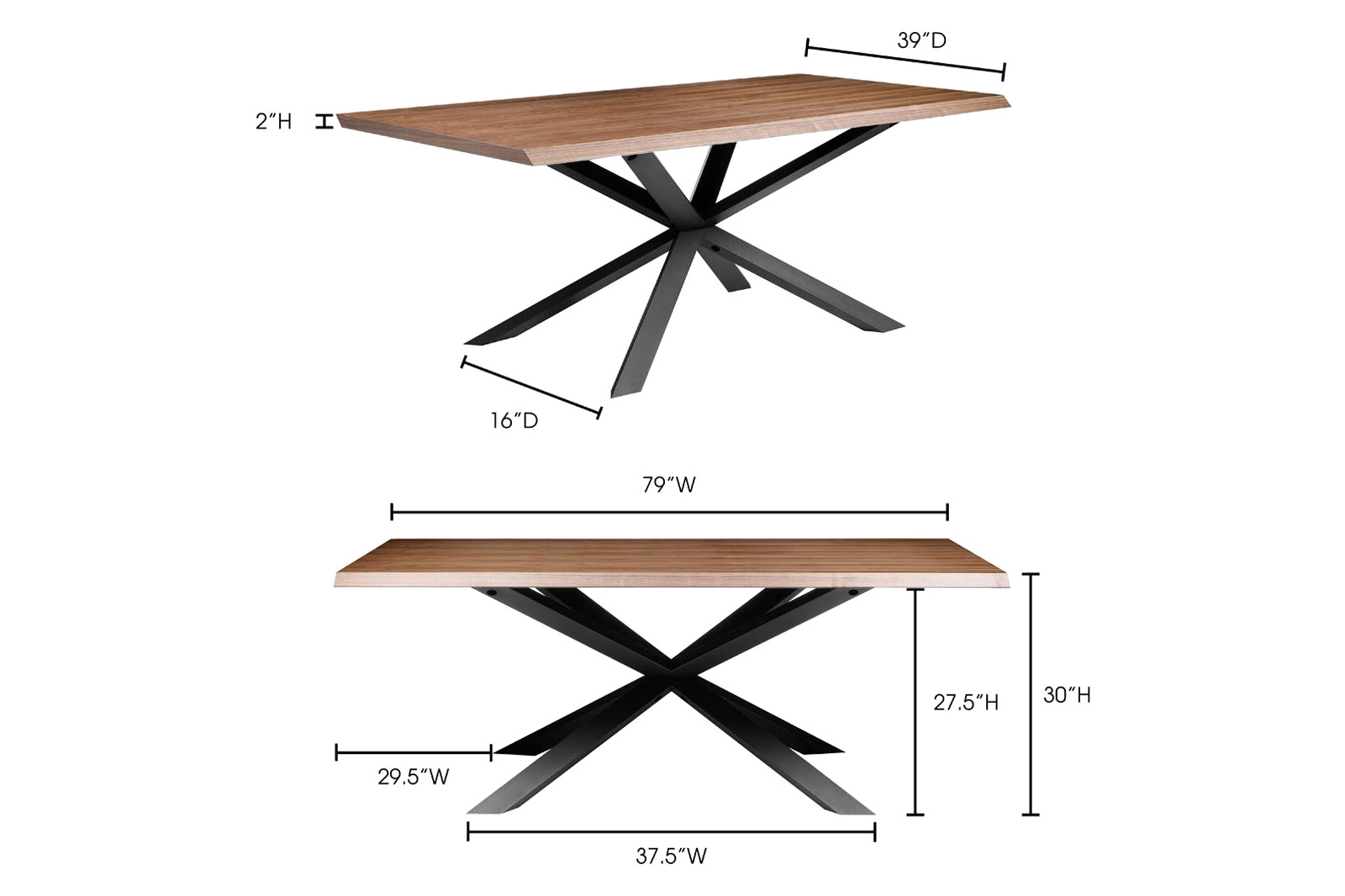 Moe's - Oslo Dining Table in Brown