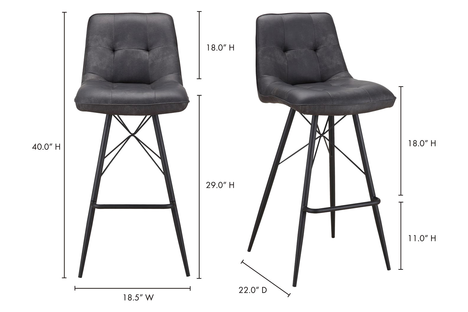 Moe's - Morrison Bar Stool in Gray