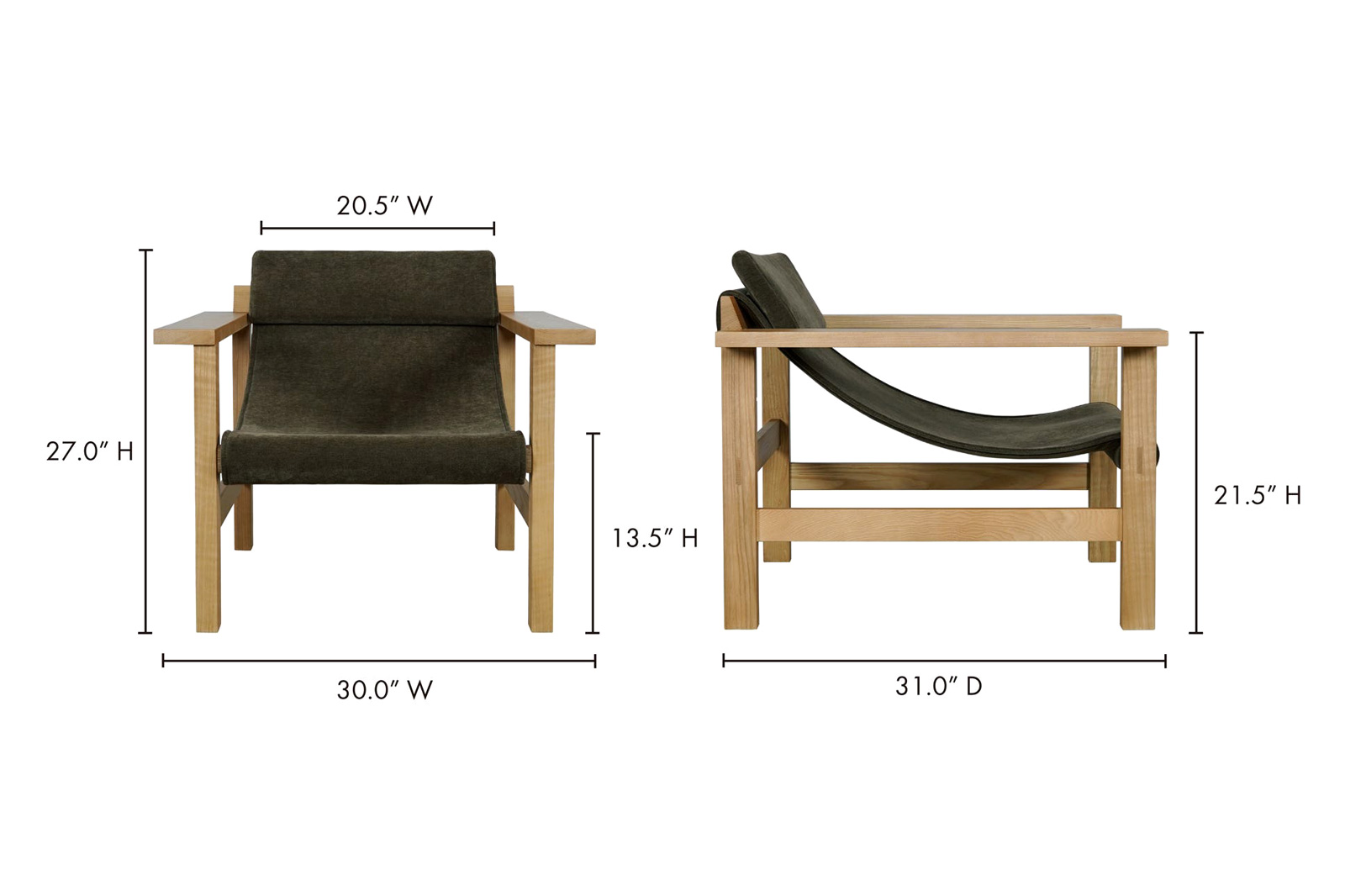 Moe's Annex Lounge Chair - Cedar Green