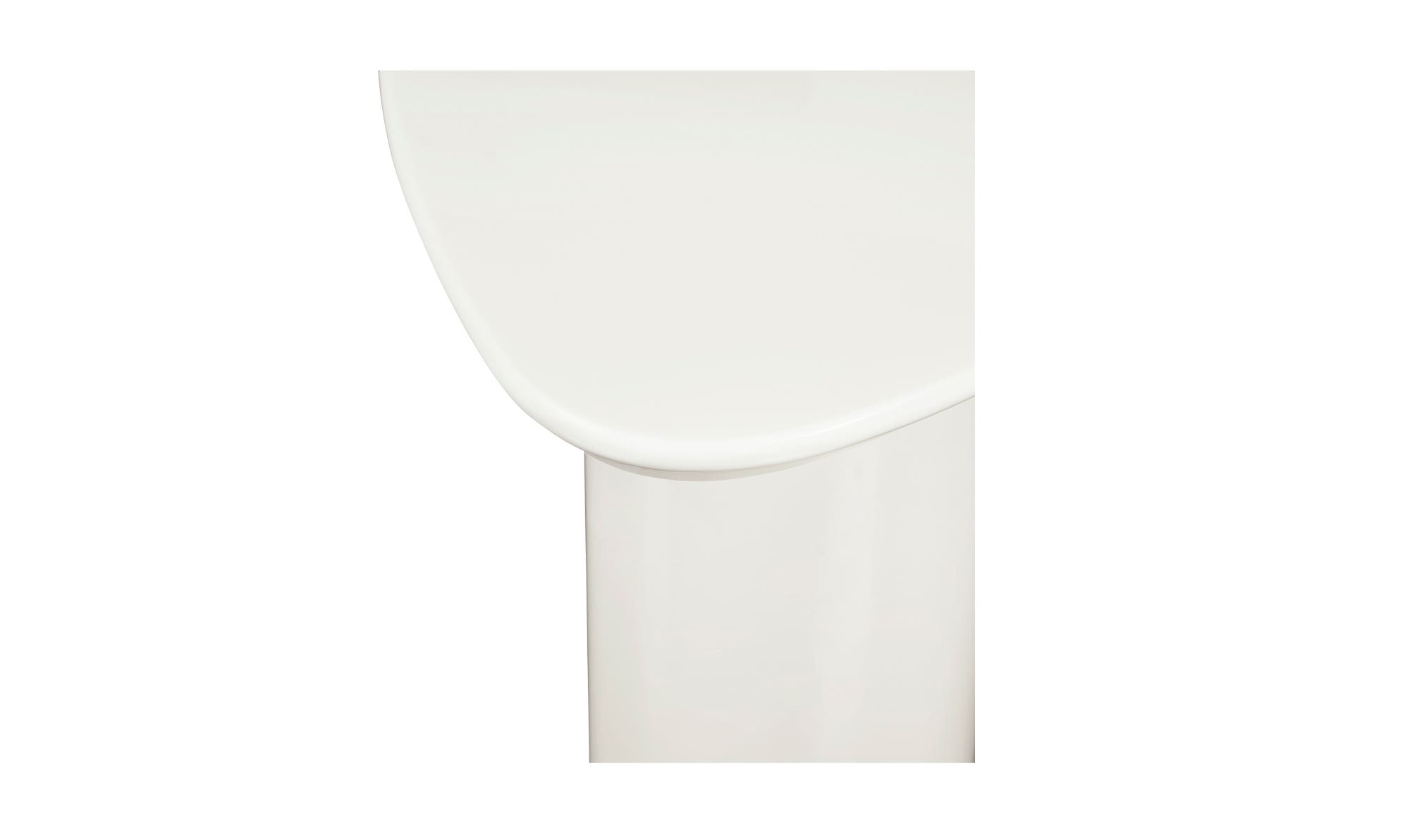 Moe's Eden Modern Triangular Accent Table - Ivory White Lacquer