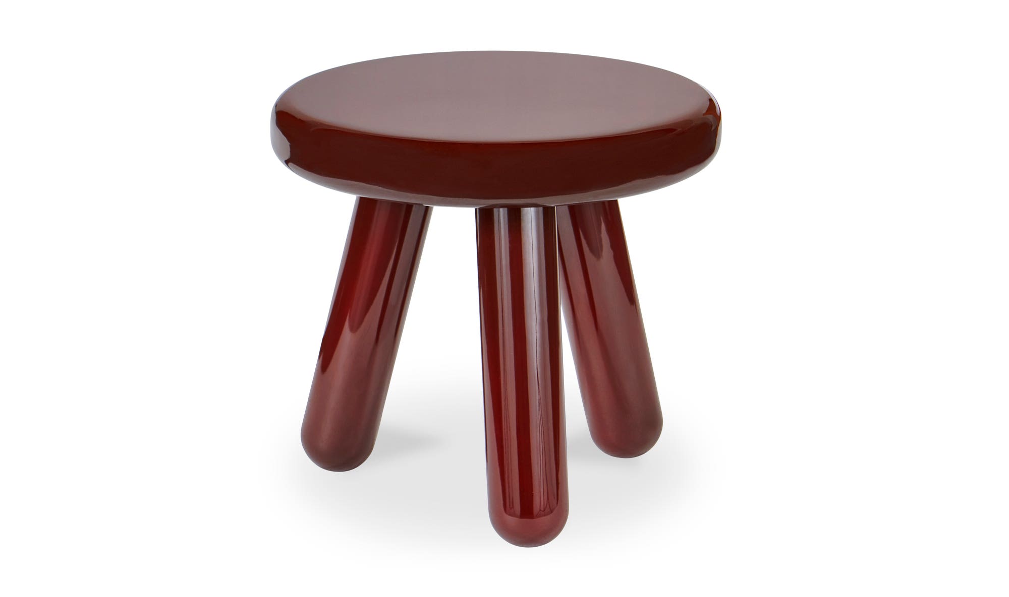 Moe's Joy Contemporary Accent Table - Deep Red Lacquer