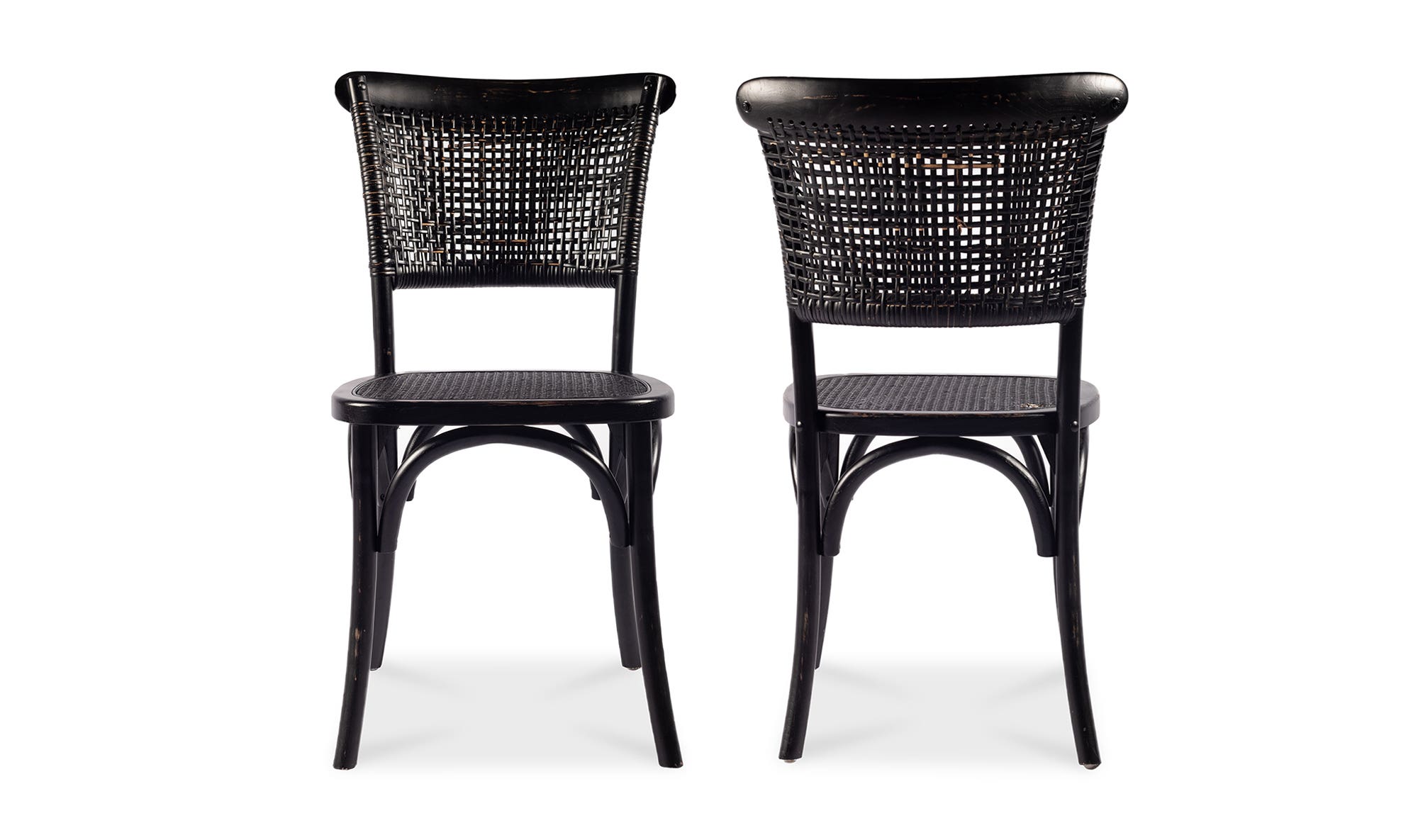 Moe's Churchill Rustic Dining Chair Set of 2 - Black