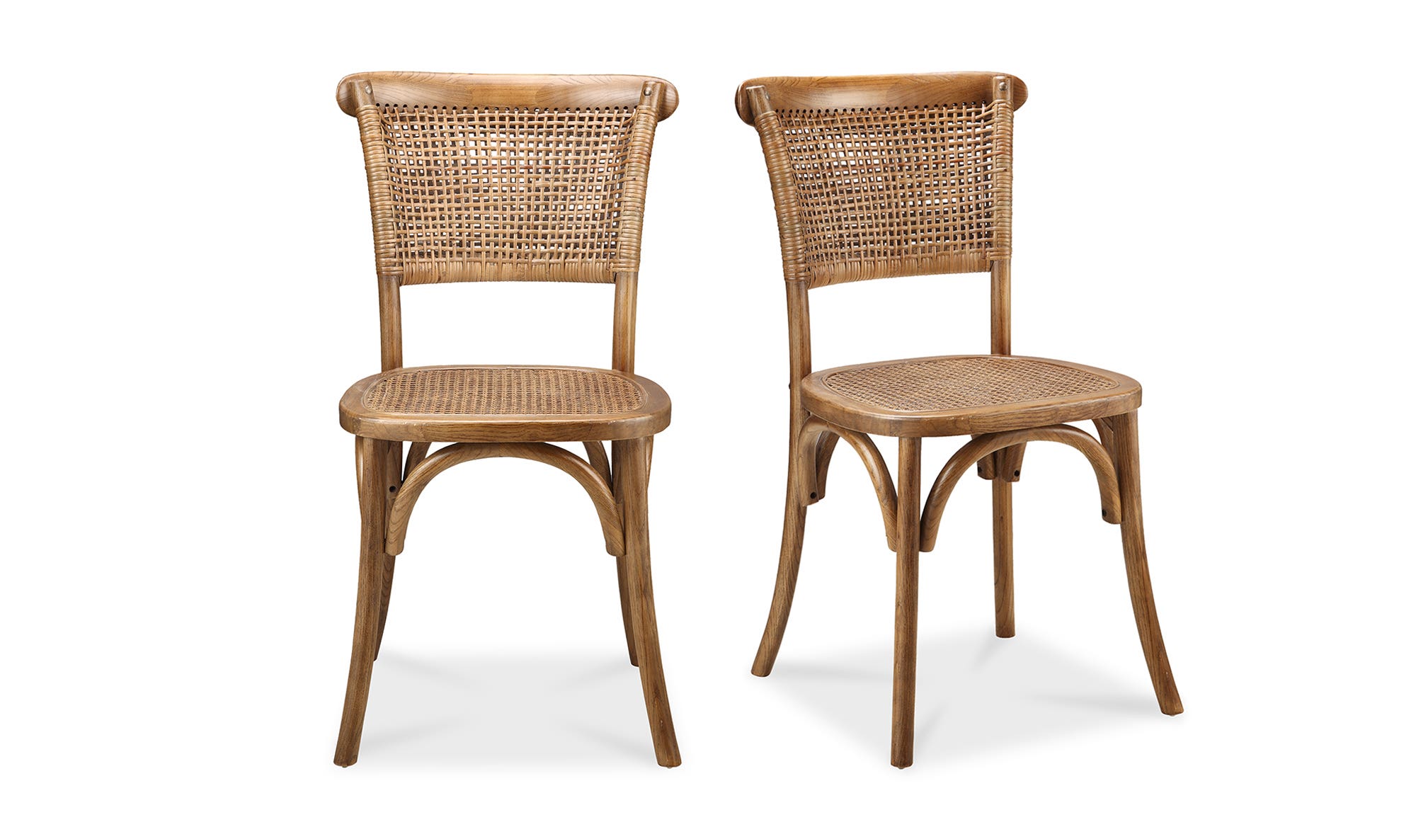 Moe's Churchill Rustic Dining Chair Set of 2 - Light Brown