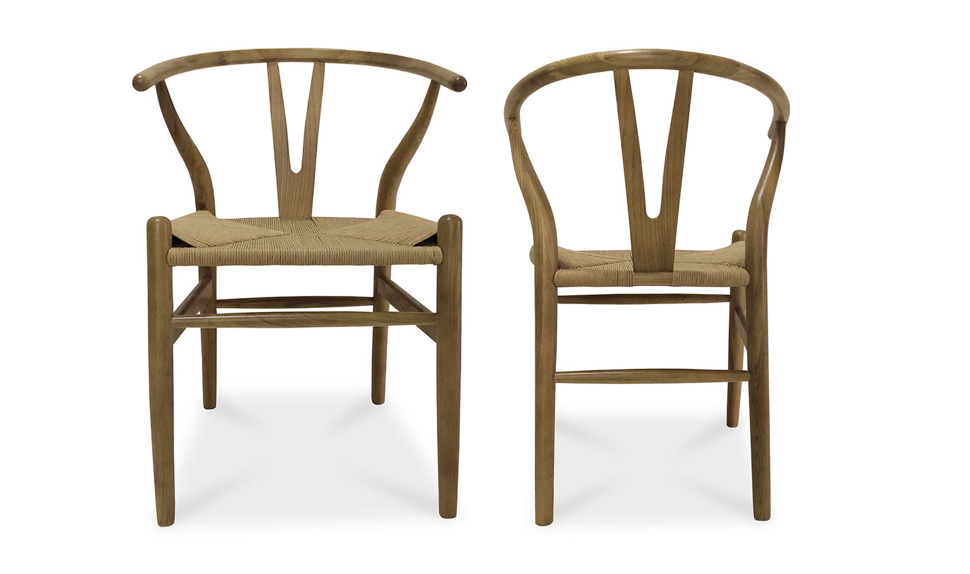 Moe's Ventana Scandinavian Dining Chair Set of 2 - Natural